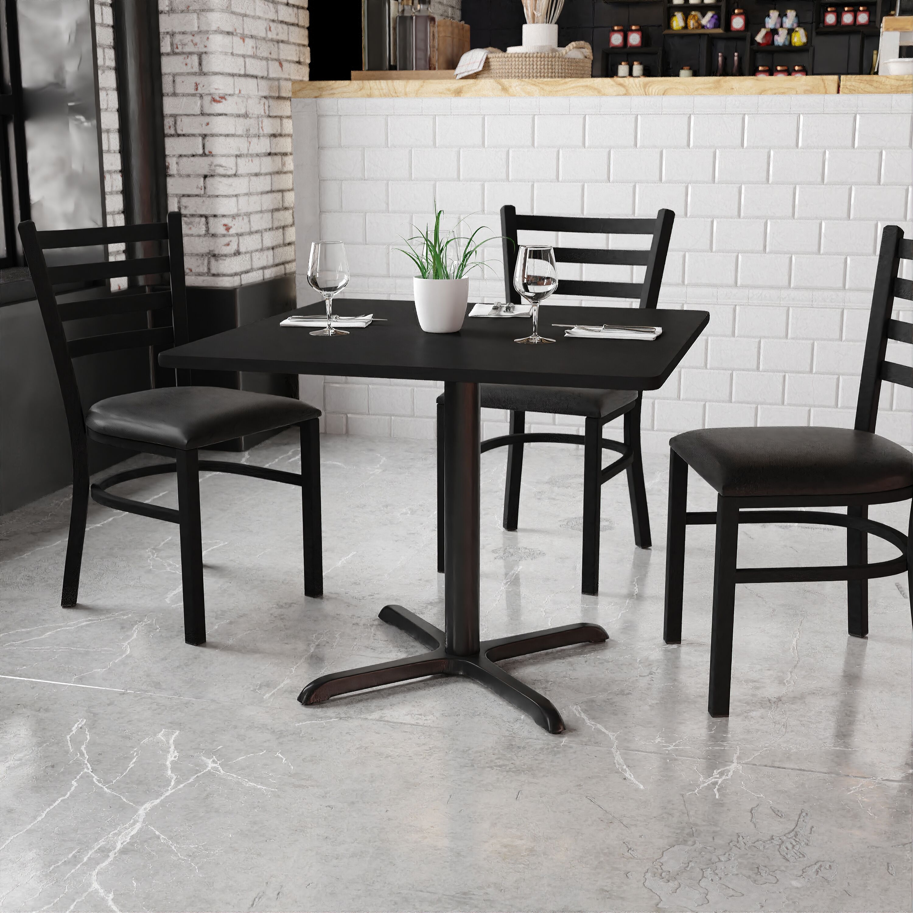 Flash Furniture Black Contemporary Modern Dining Table Wood