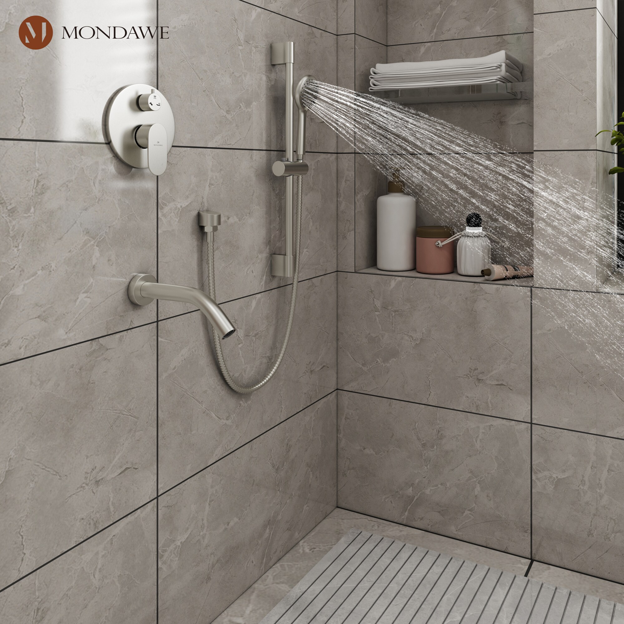 Mondawe MD-A3816-BN3 Showerhead-Bar-Panels - View #3