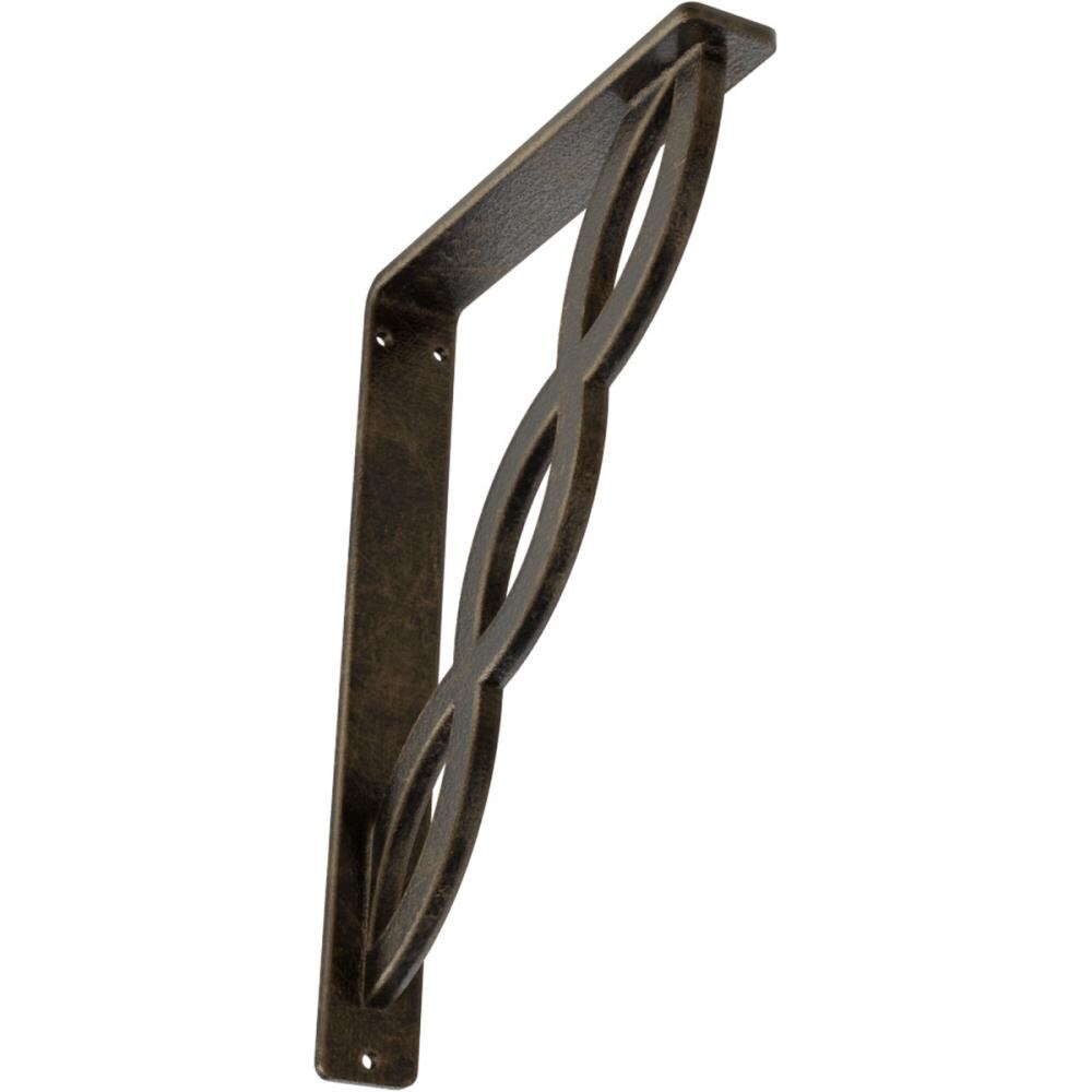 Ekena Millwork BKTM01X07X10SLOAPG Loera 7.5-in x 1.5-in x 10-in Antique gold Wrought iron Mounting bracket