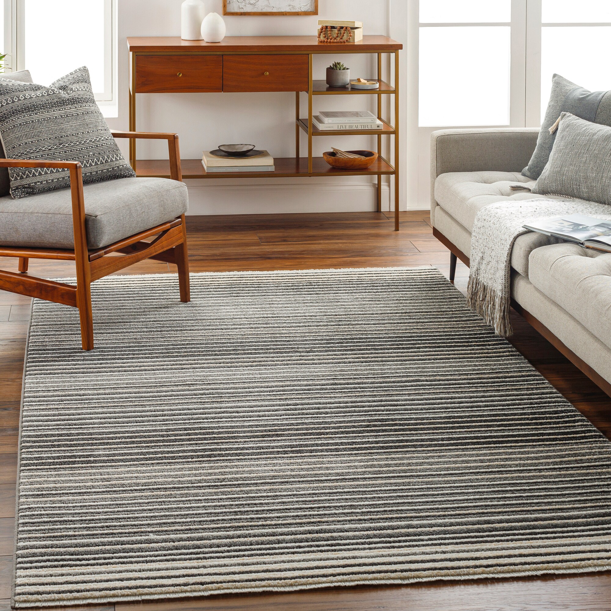 Artistic Weavers CAC2307-23 2 X 3 Brown Indoor Stripe Area Rug