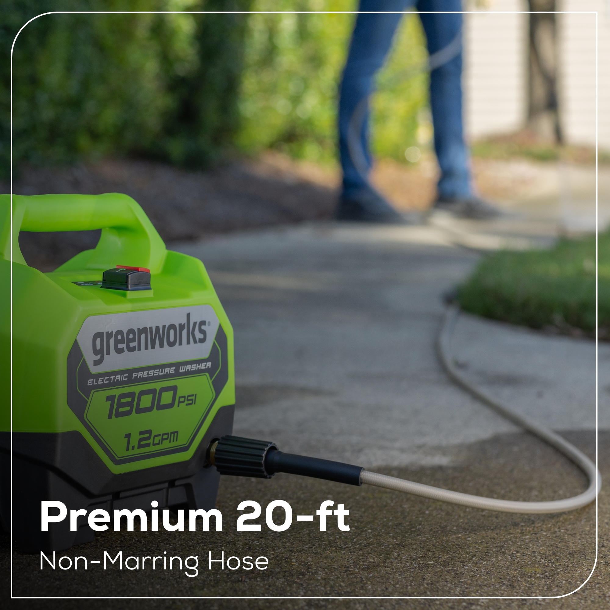 Greenworks 1800 PSI 1.2-GPM Cold Water Electric Pressure Washer with 2 ...