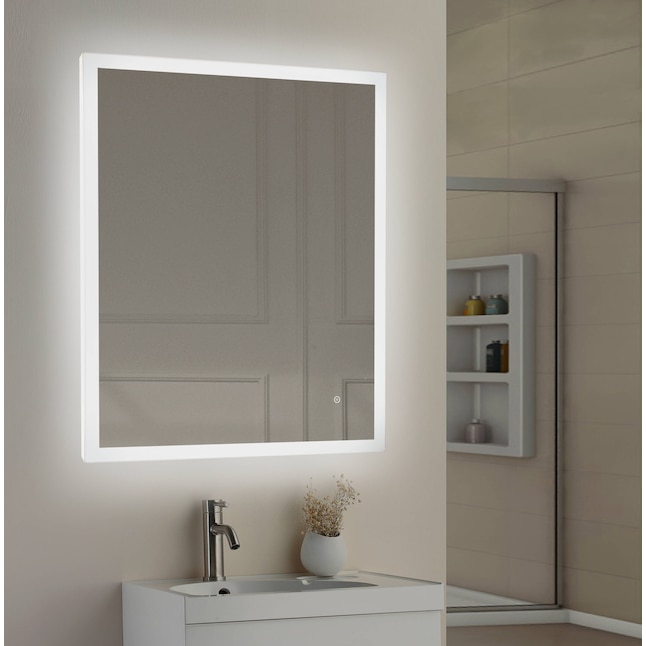 Allen Roth 36 In W X 42 H Led Lighted Lit Mirror Rectangular Fog Free Frameless Bathroom The Mirrors Department At Com - Best Quality Led Bathroom Mirrors