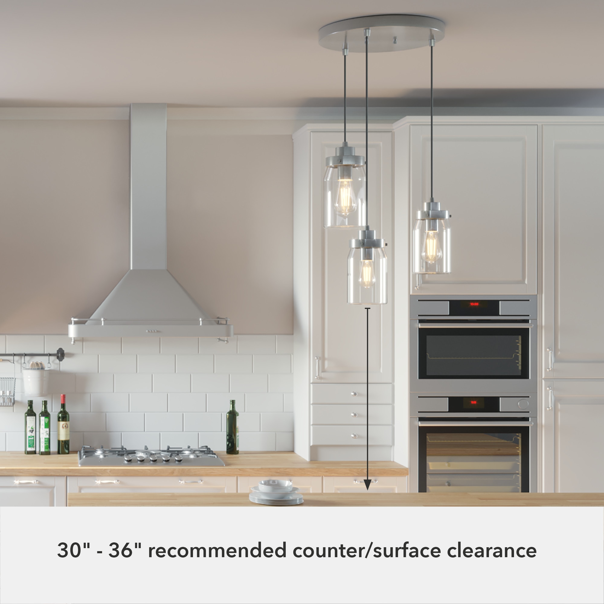 Devon Park Brushed Nickel LED Cluster Pendant with Glass Shades