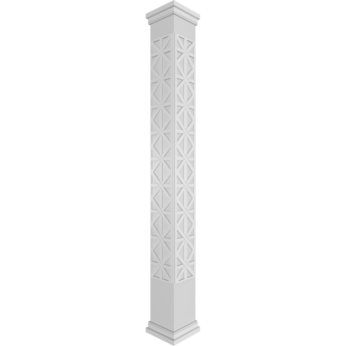 Ekena Millwork CC1009ENIMPPRPR Imperial Fretwork 10-Inches L x 9-Feet Unfinished PVC Column Wrap