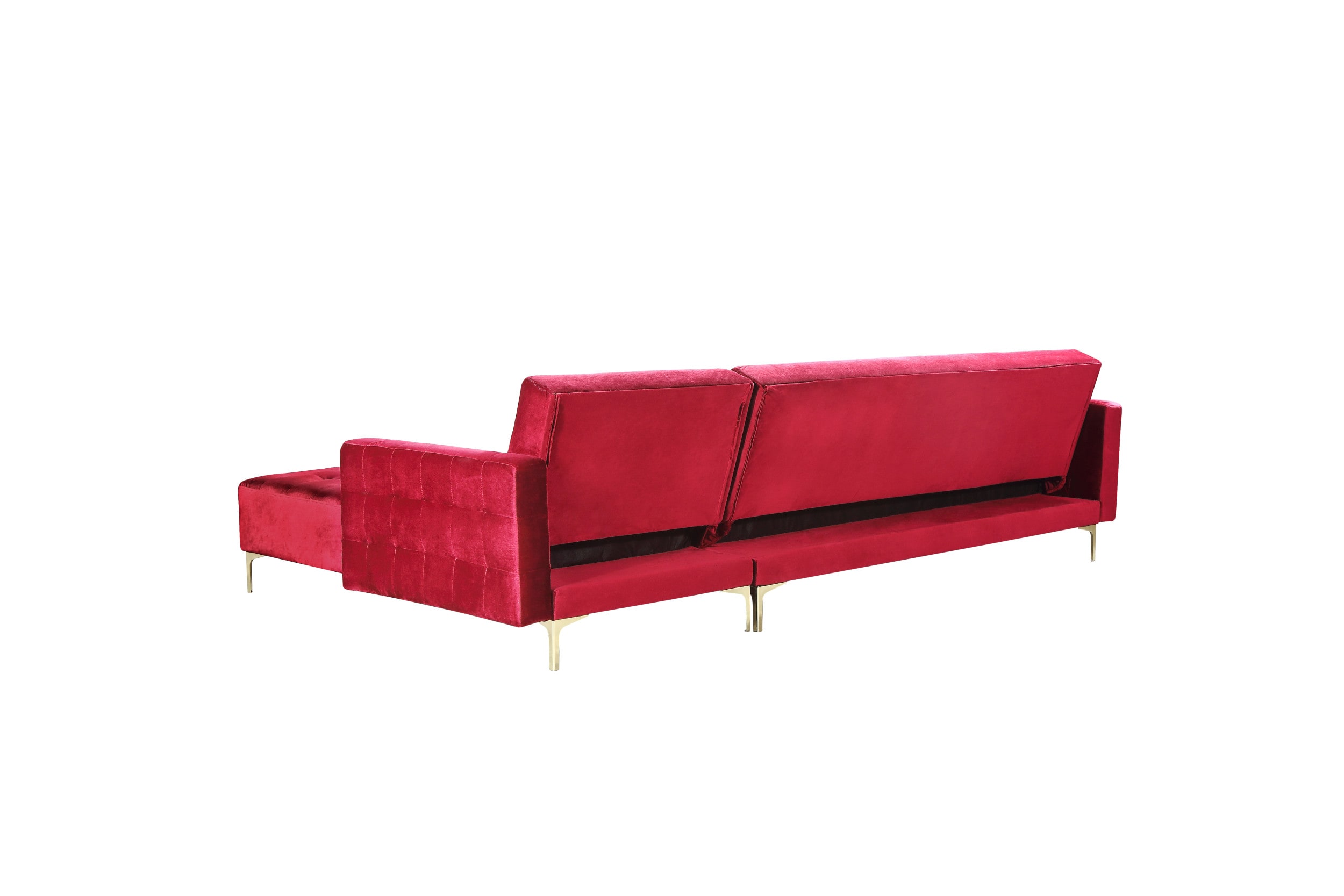 Chic Home Design Amandal 118-in Modern Red Velvet 4-seater Sectional at ...