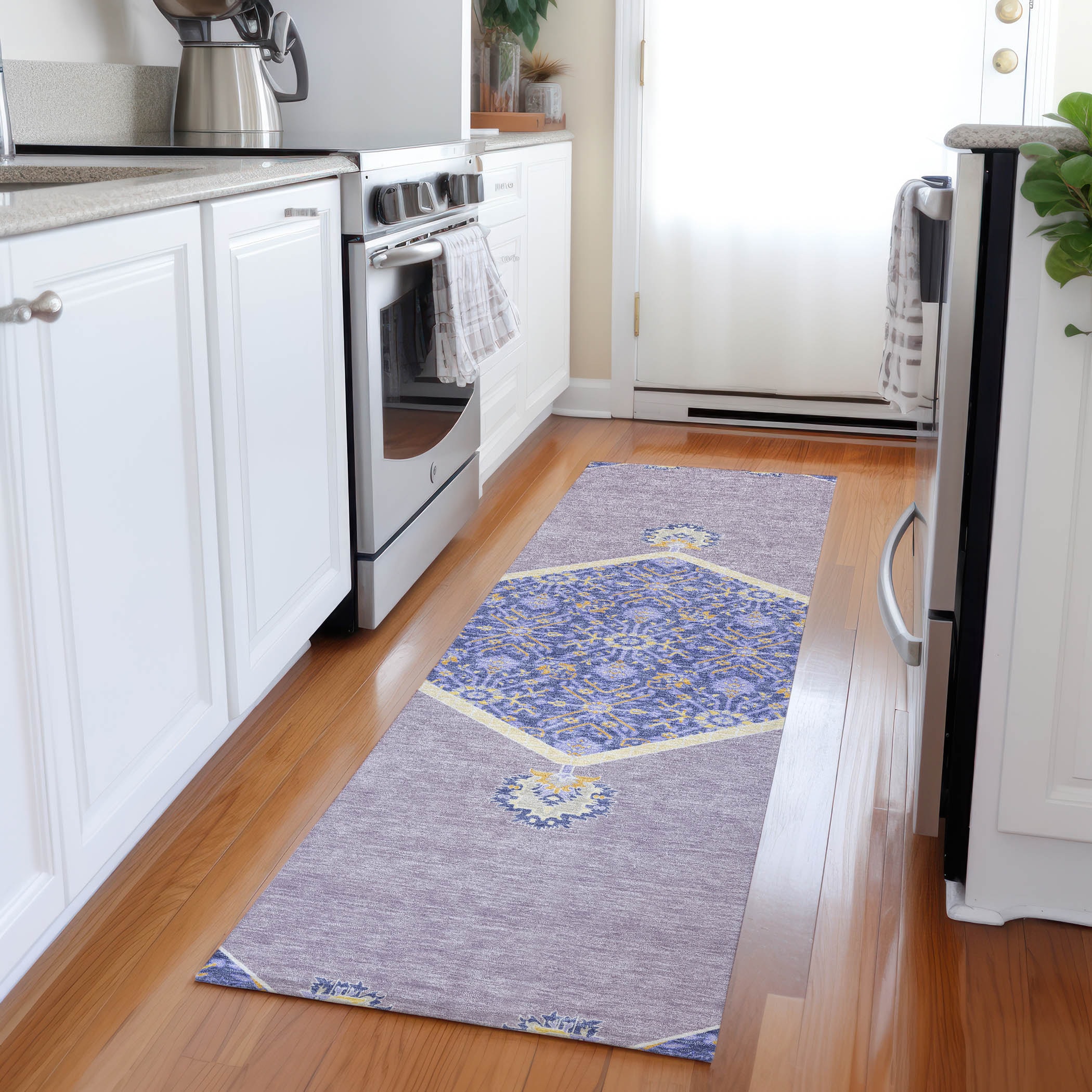 Addison Rugs ACN1011LV2X8 Chantille ACN1011LV 2 x 7 (ft) Polyester Lavender Rectangular Indoor/Outdoor Geometric Machine washable Runner rug