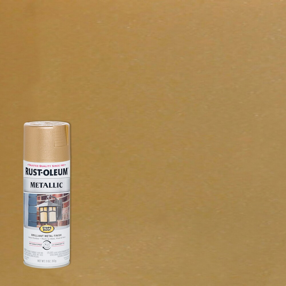 Rust-Oleum Stops Rust Metallic Gloss Warm Gold Metallic Spray paint ( NET WT. 11.0-oz )