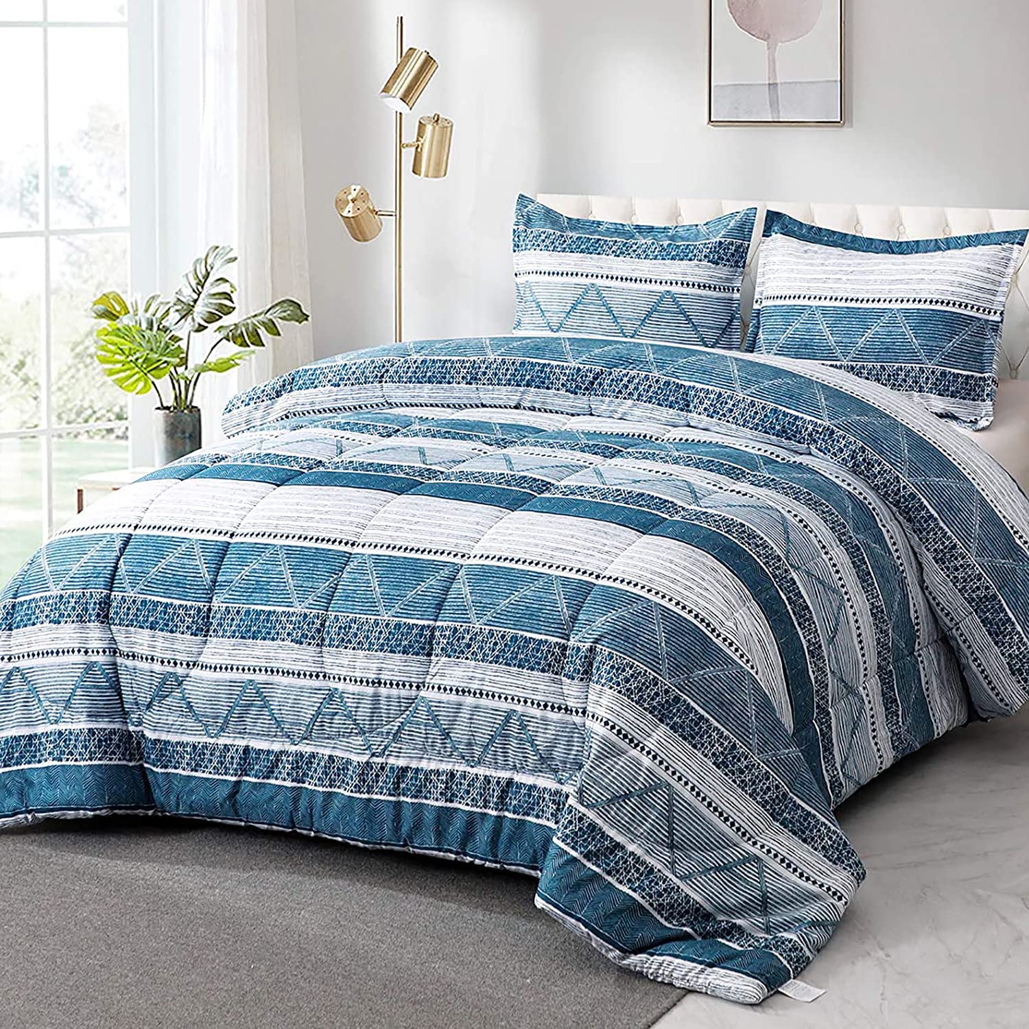 Shatex Bedding-Set 2-Piece Blue King Comforter Set in the Bedding Sets  department at