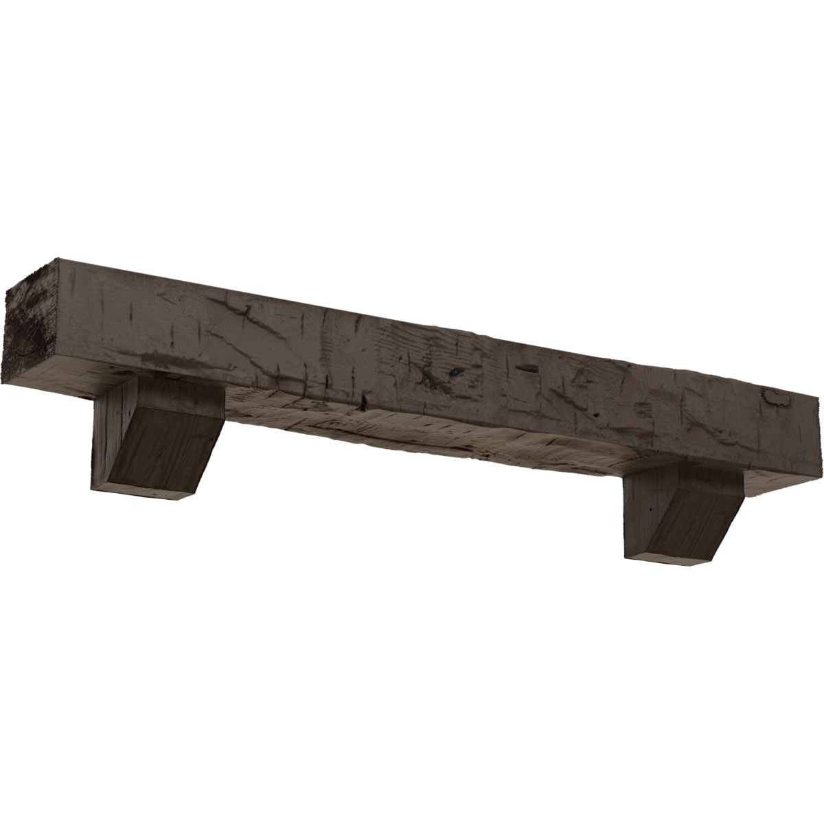 Ekena Millwork MANUHH08X08X36ASHD 36-in W x 8-in H x 8-in D Honey Dew (Natural) Hollow Urethane Rustic Fireplace Mantel