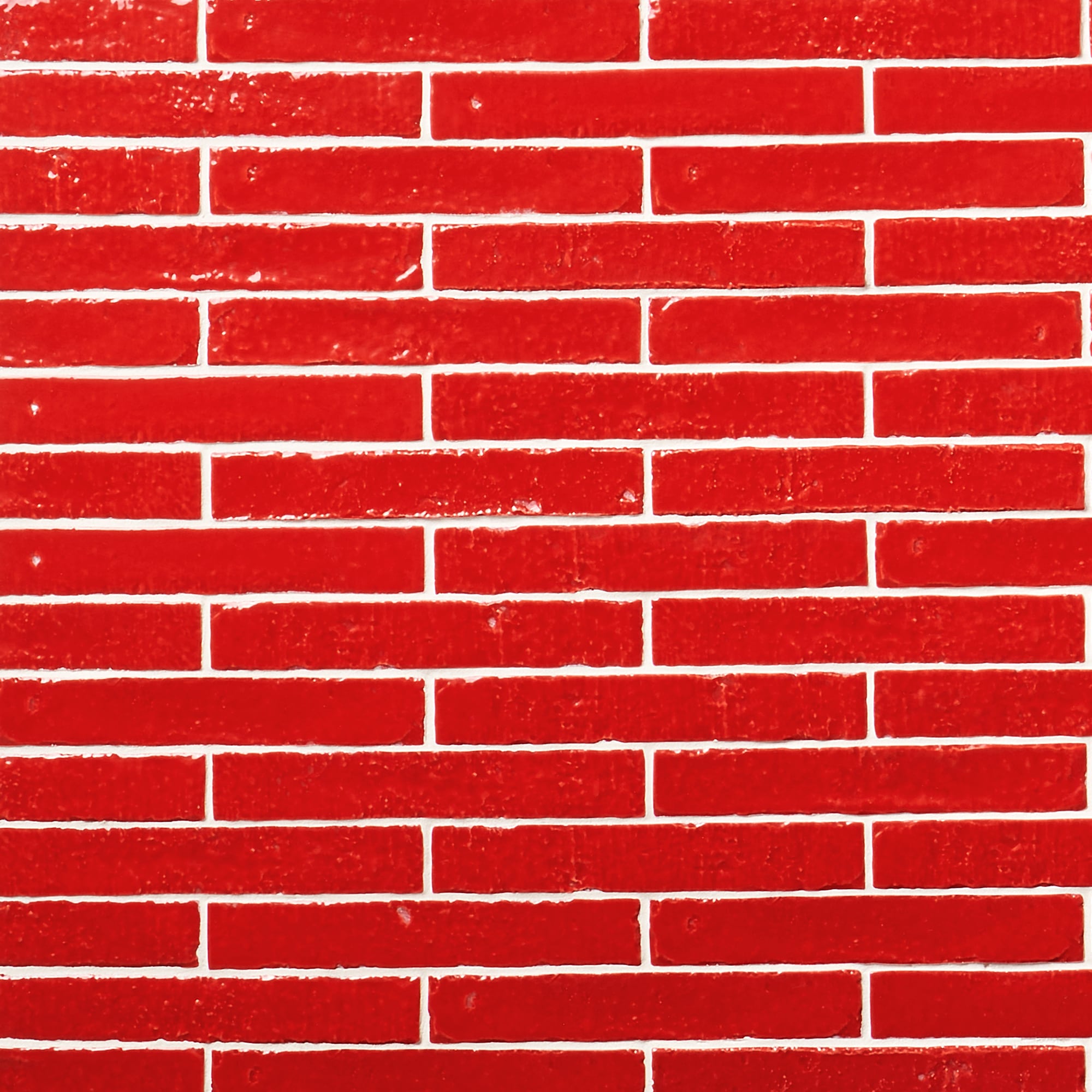 Crimson Red Glossy Ceramic Subway Wall Tile, 2-in x 9-in