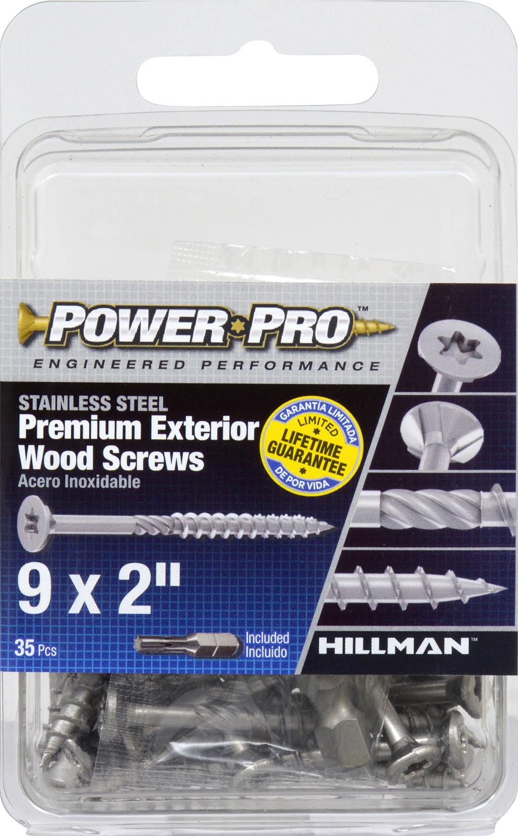 Power Pro 42497 #9 x 2-in Stainless steel Exterior Wood screws ( 35 -Per Box )