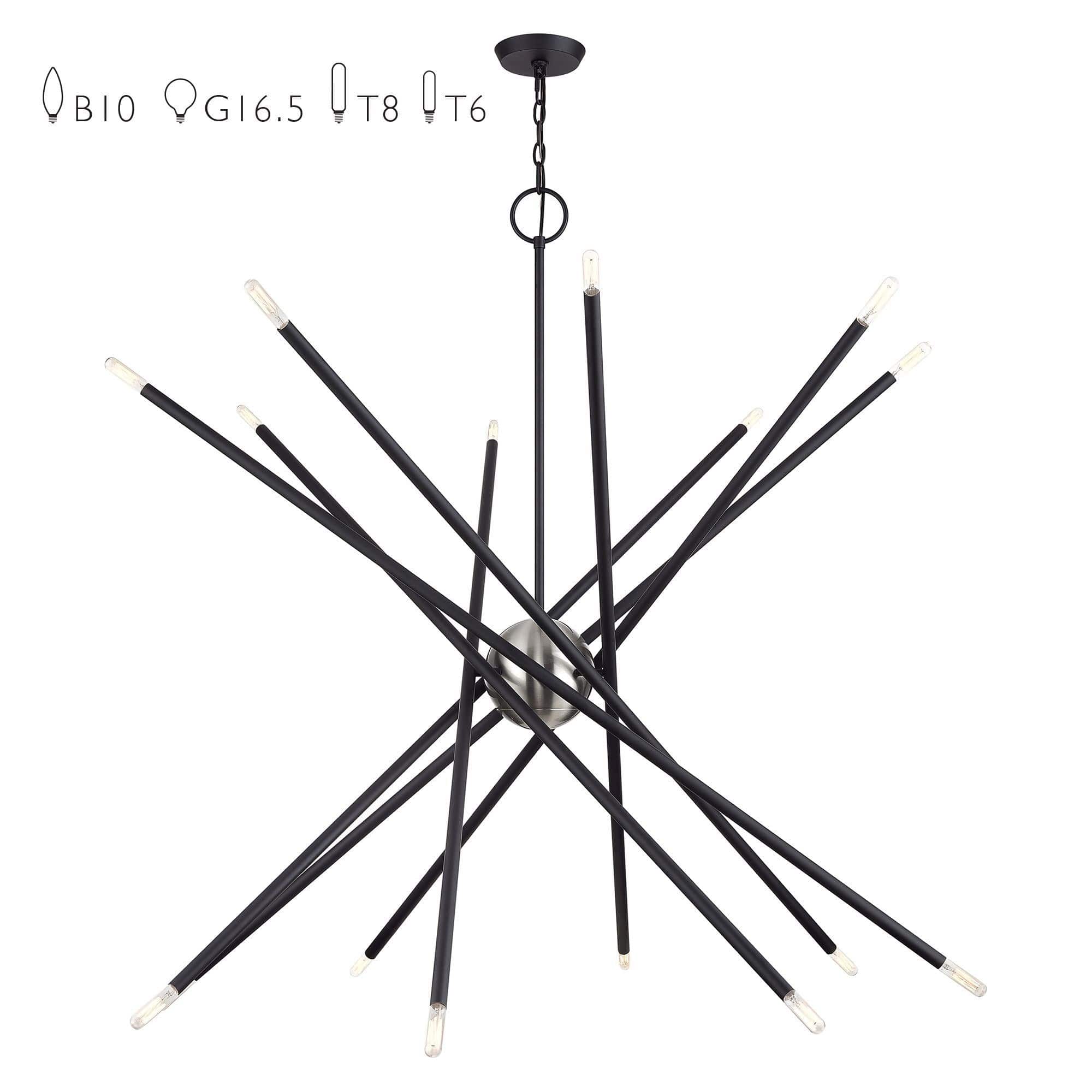 Livex Lighting A-LIVEX-46758-04 Soho 16-Light Black Incandescent Chandelier