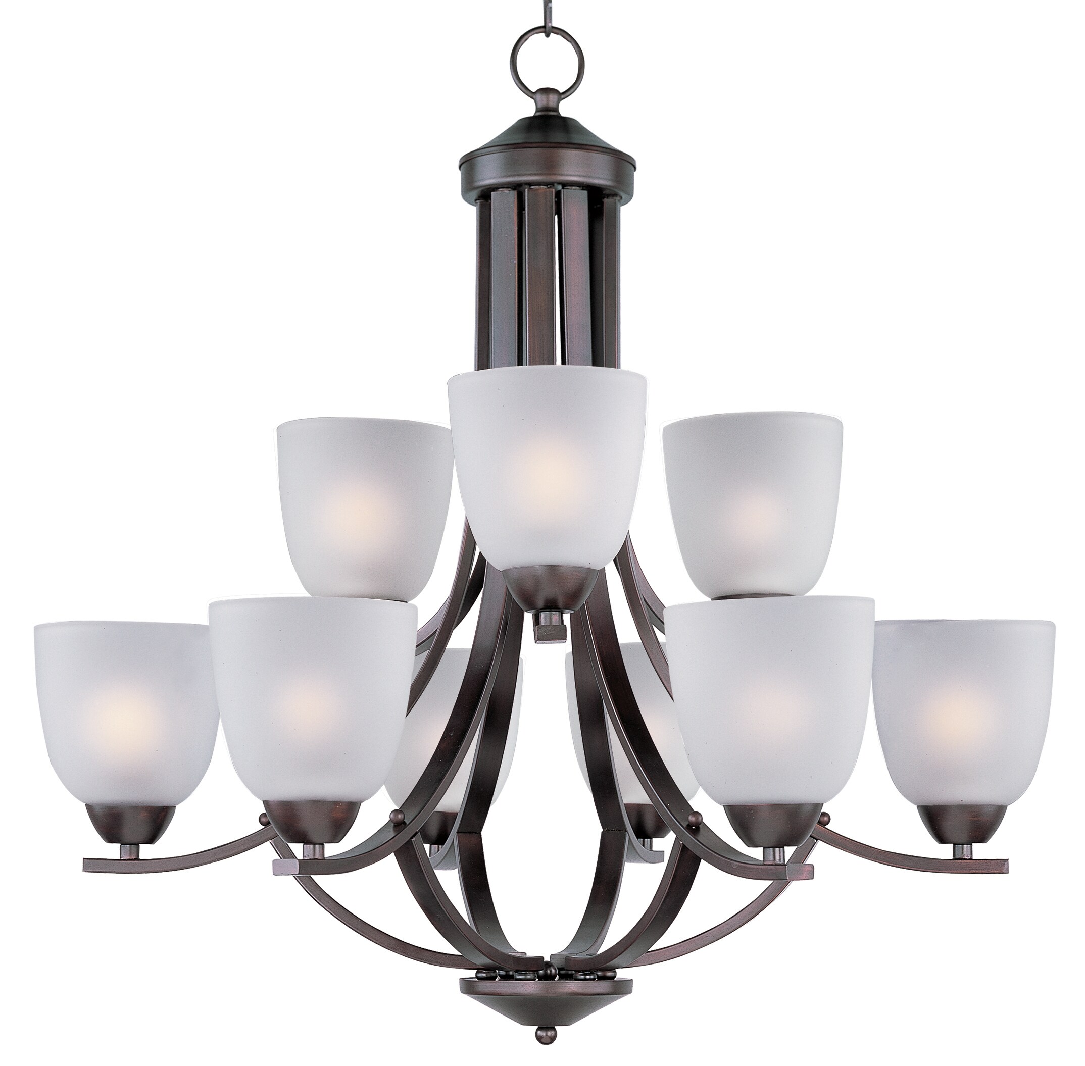 Maxim Lighting 11226FTOI Axis 9 -Light Oil-rubbed Bronze Modern/contemporary For Use in Bedrooms, Dining Rooms, Foyers, Kitchens, Living Rooms Chandelier