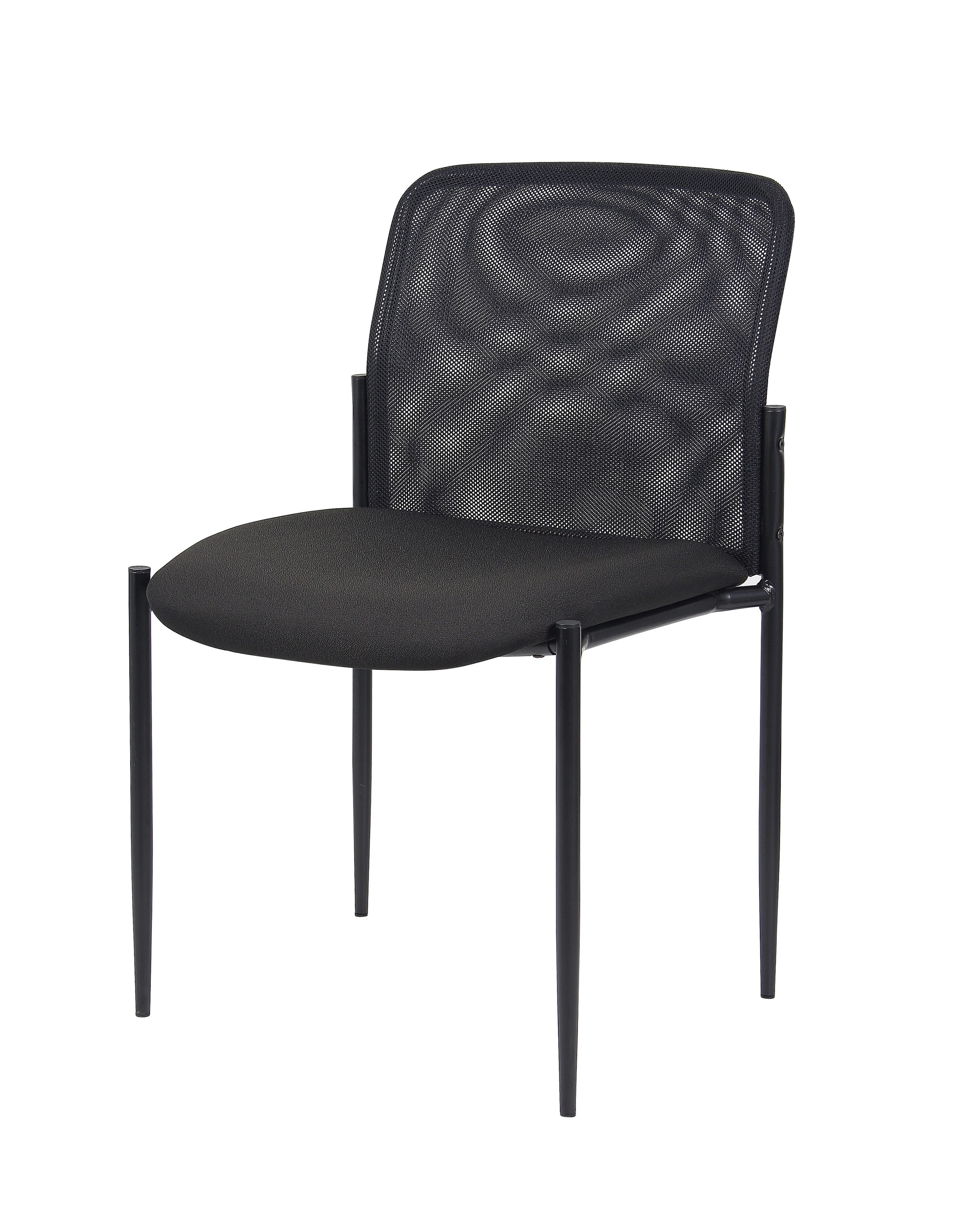 Black Mesh and Metal Stackable Guest Chair