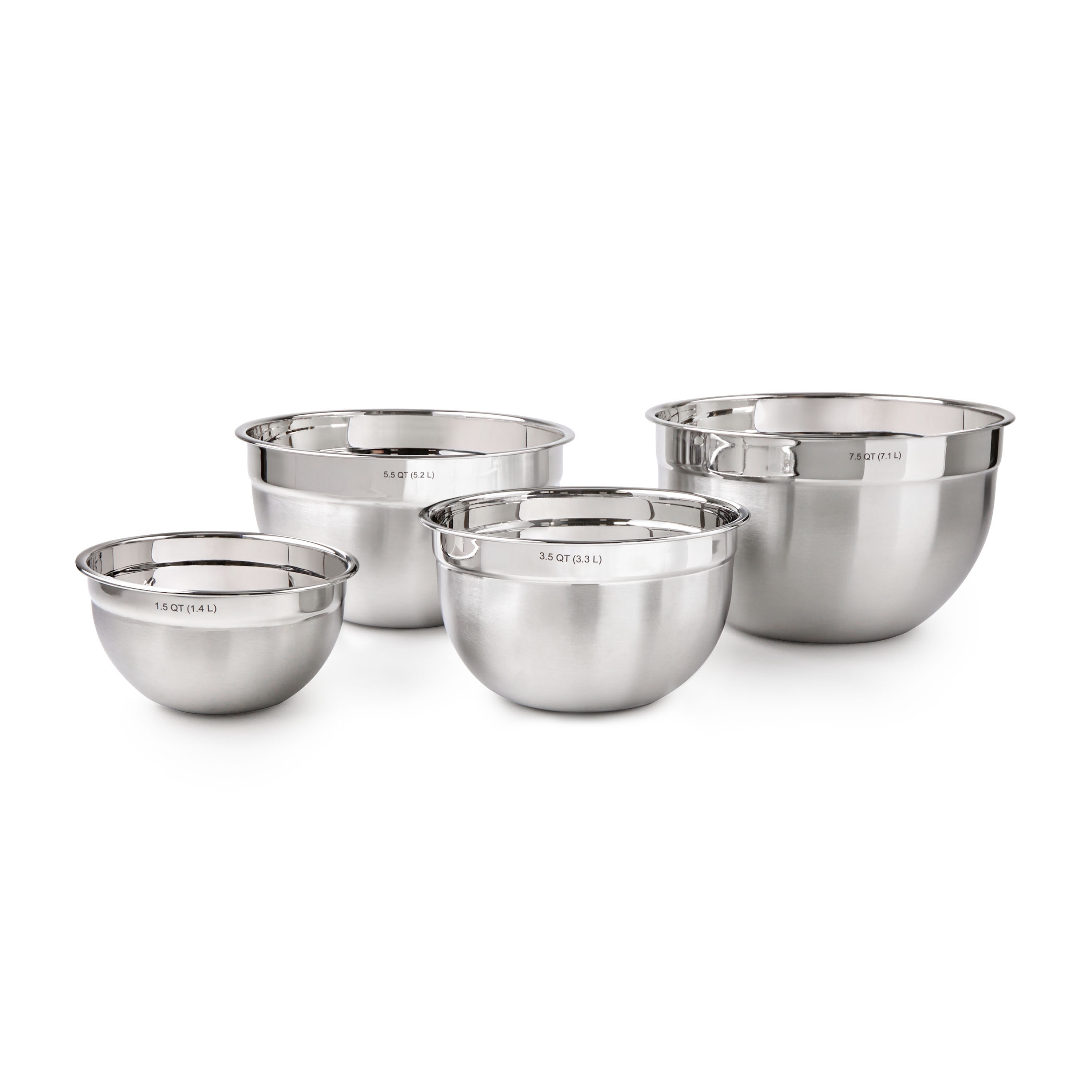 Tovolo Stainless Steel Deep Mixing, Easy Pour With Rounded Lip Kitchen  Metal Bowls for Baking & Marinating, Dishwasher-Safe, 3-1/2-Quart