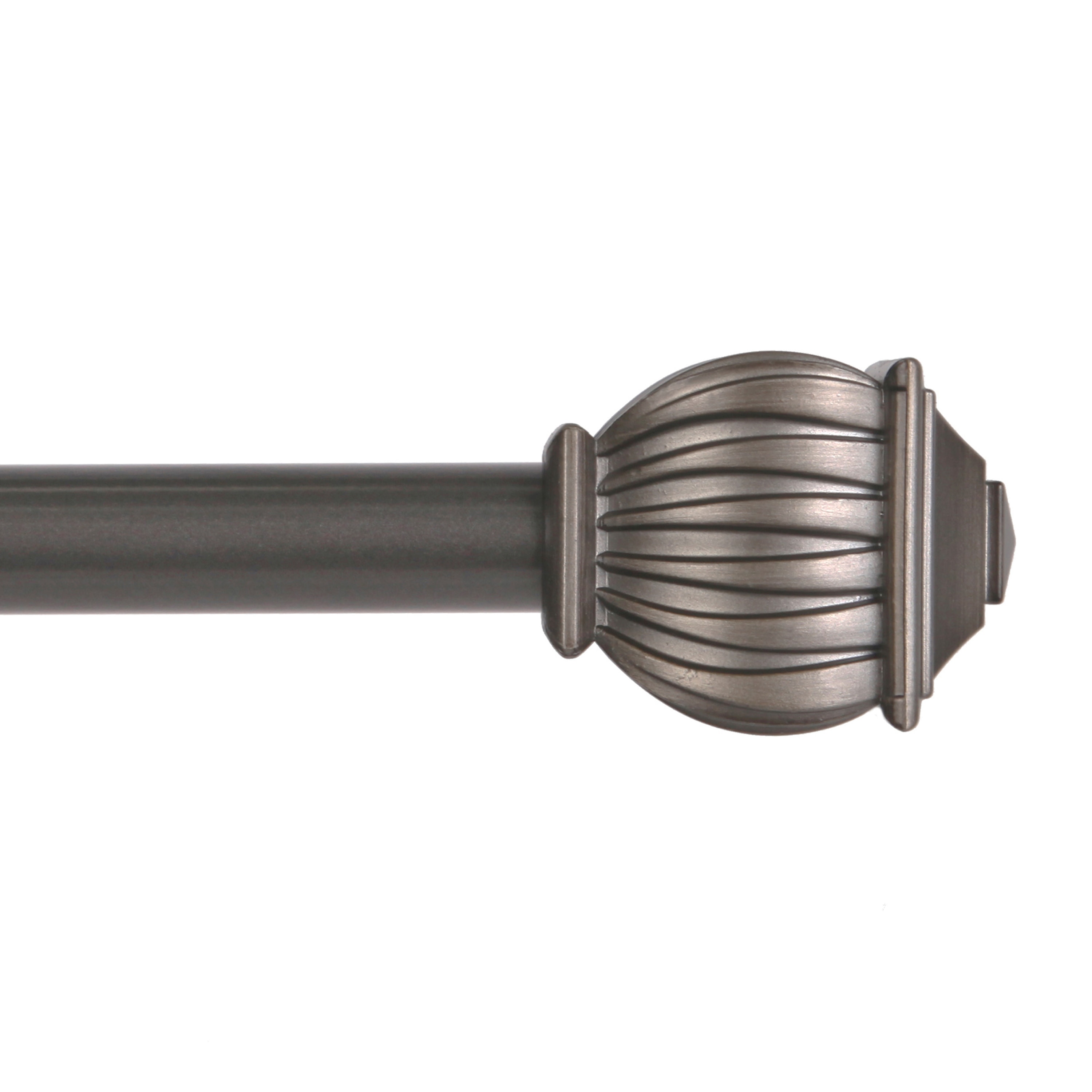 Kenney Beckett 28-in to 48-in Pewter Steel Single Curtain Rod with ...