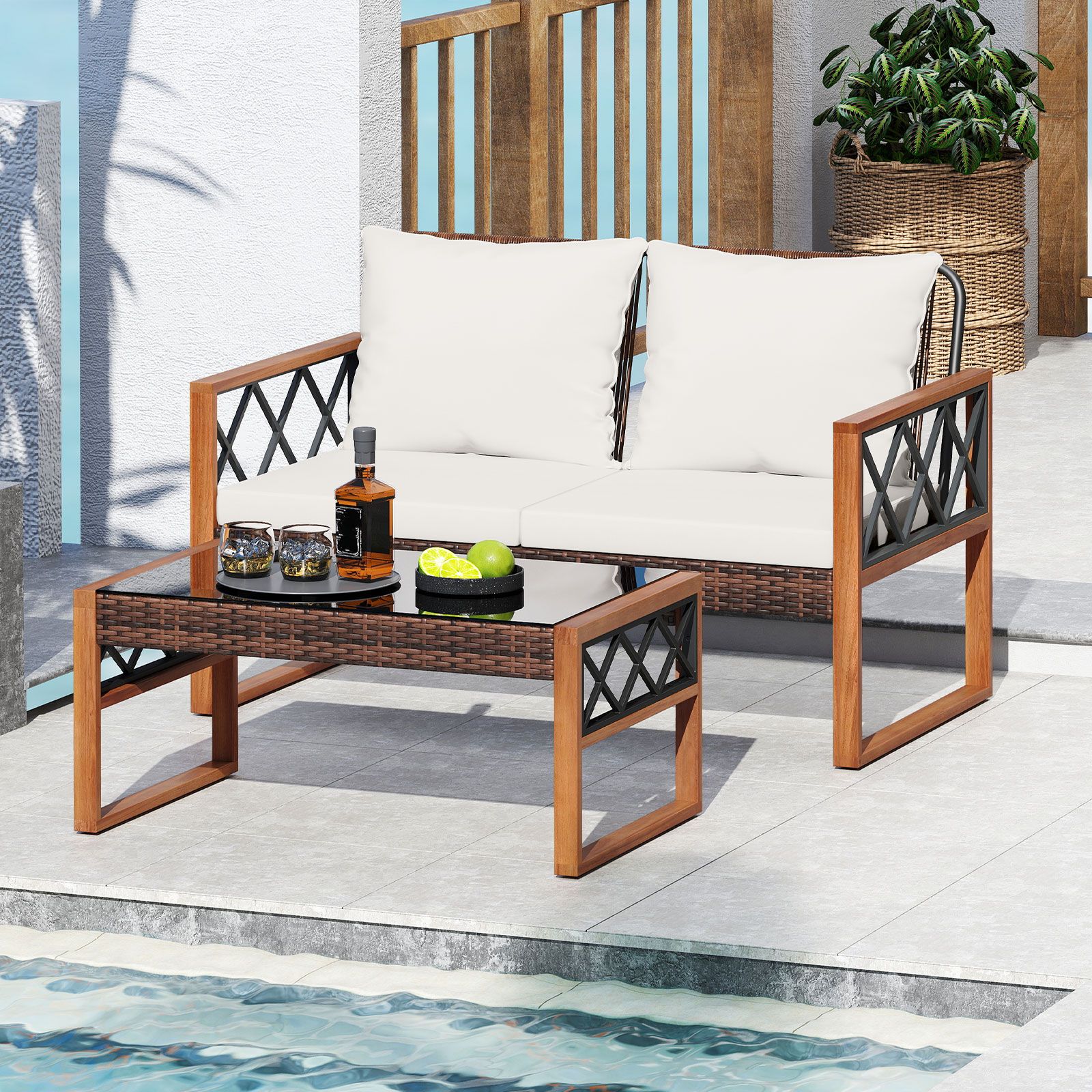 Slickblue D-CO-HW42747WH Patio-Conversation-Sets - View #2