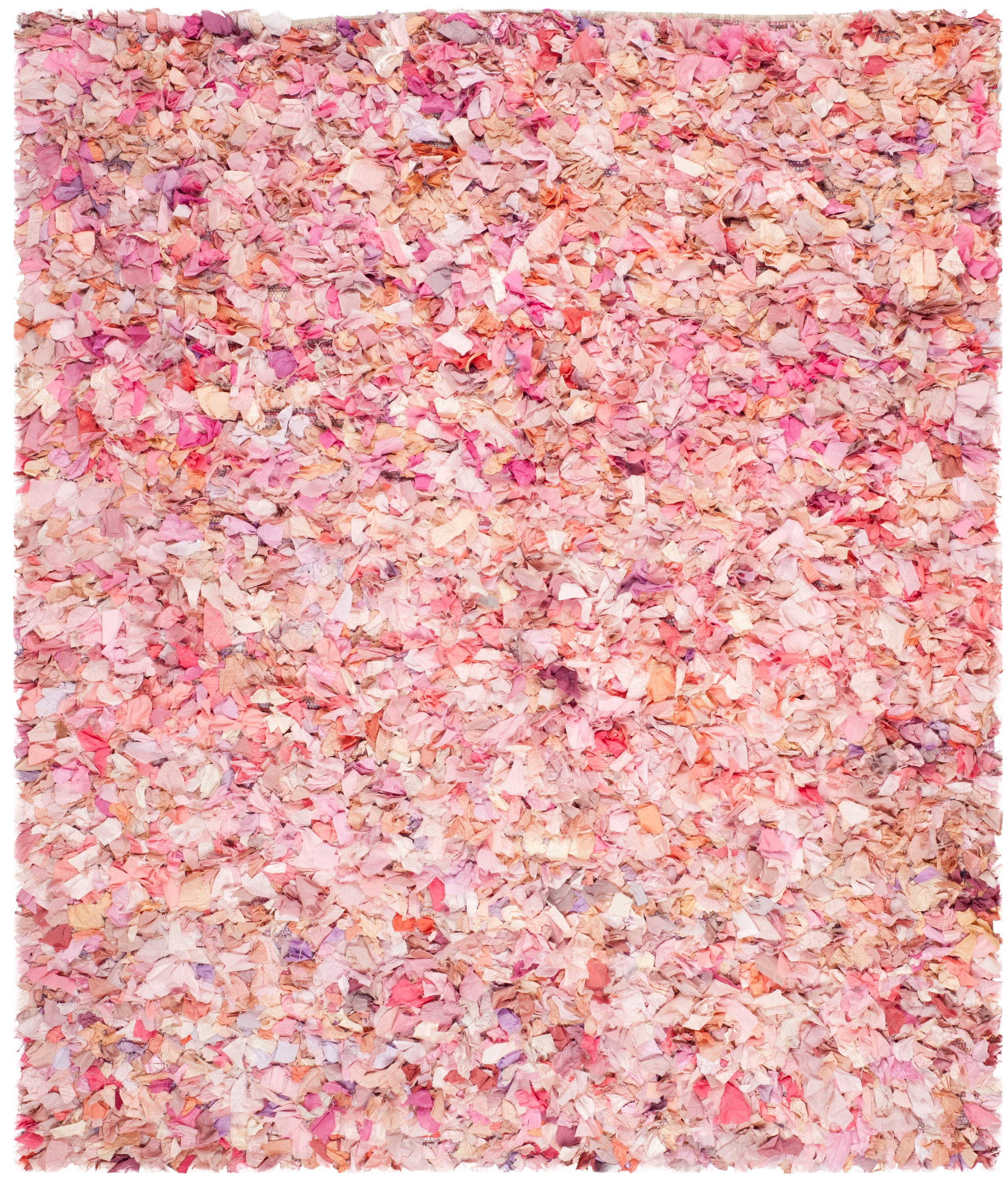Safavieh SG951P-6 Rio Shag 6 x 9 (ft) Polyester Ivory/Pink Rectangular Indoor Abstract Area rug