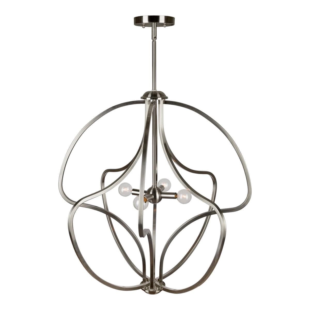 Forte Lighting 1308189 7100-04-55 Signature Foyer Pendant Brushed Nickel
