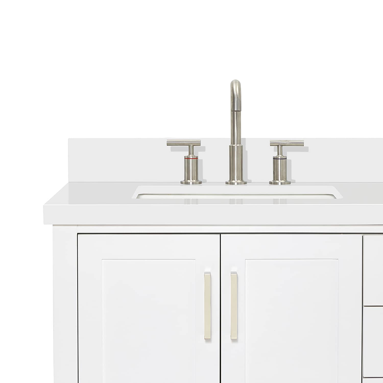 Magnolia 73" White Quartz Double Sink Freestanding Vanity