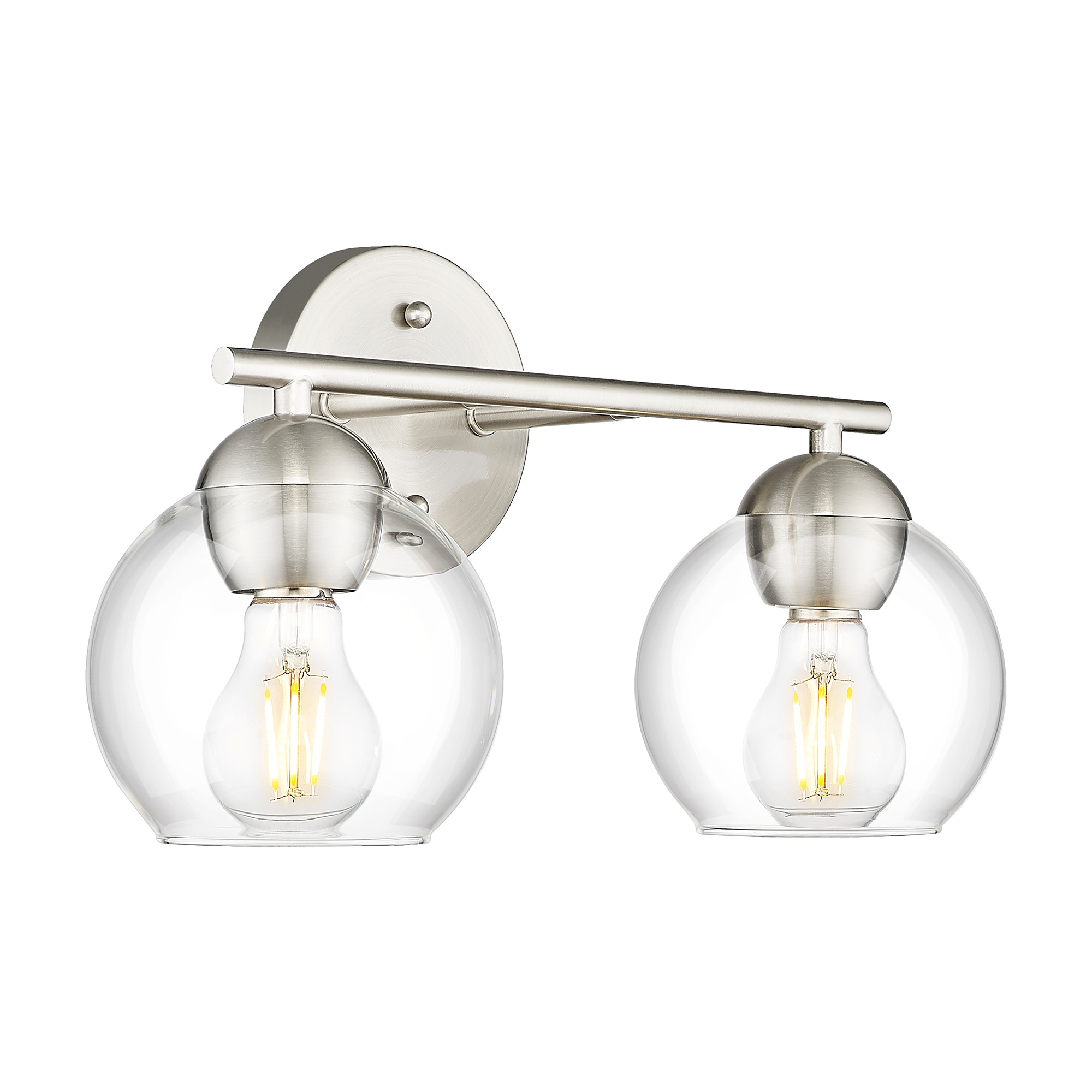 LTMATE LS0225-2-VLBN JAZAVA 15.63-in 2 -Light Brushed Nickel Modern/contemporary Vanity light