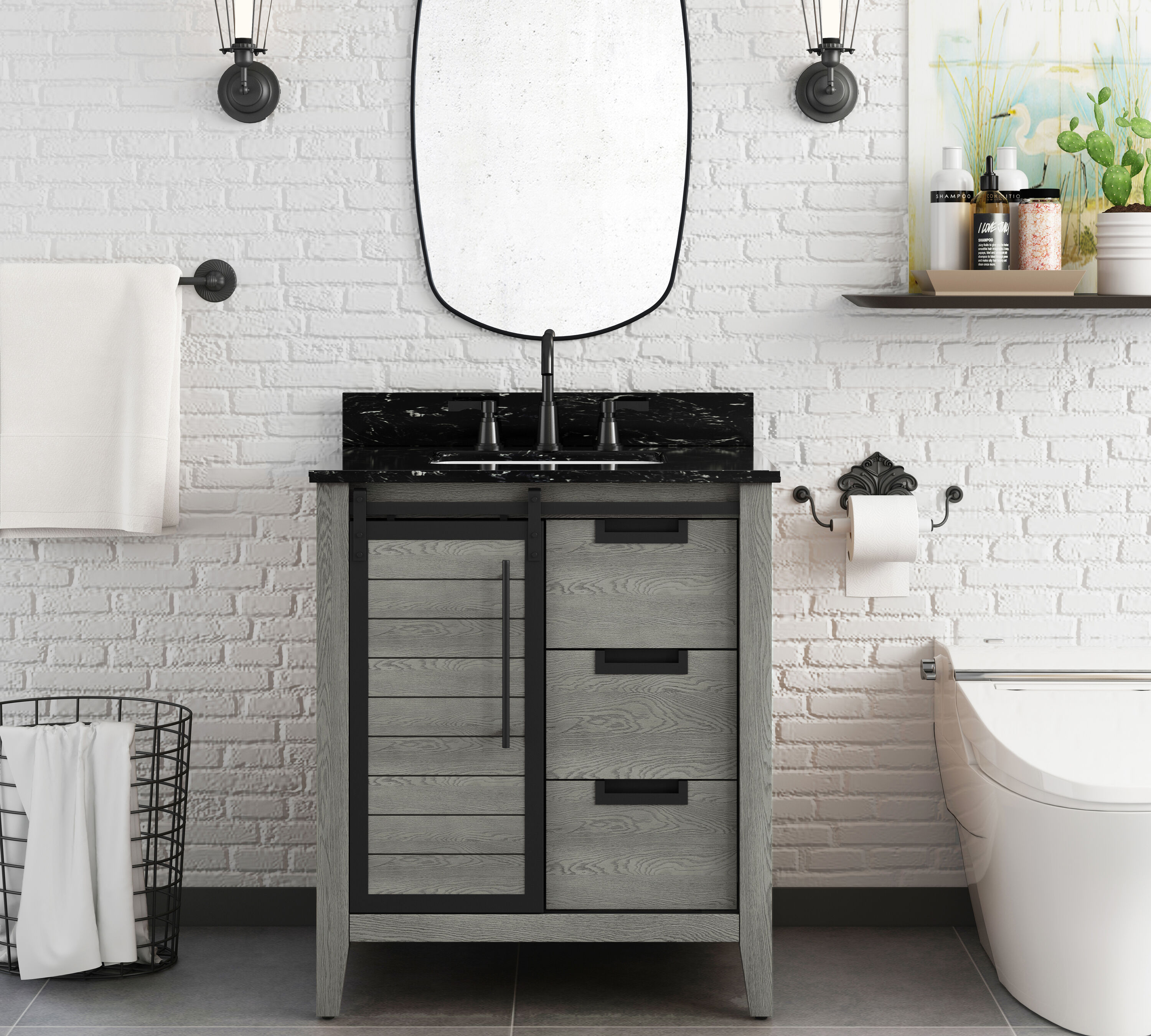 allen + roth TJ-0113V3022GR Bath-Vanity-Combo - View #6