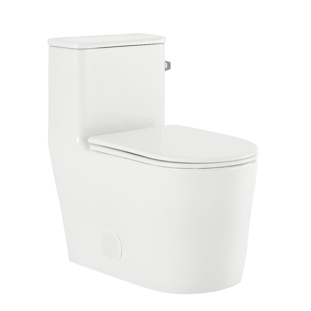 Swiss Madison - 12 Rough-in 1.28 GPF Right-Hand Flush Elongated ADA Toilet in Glossy White