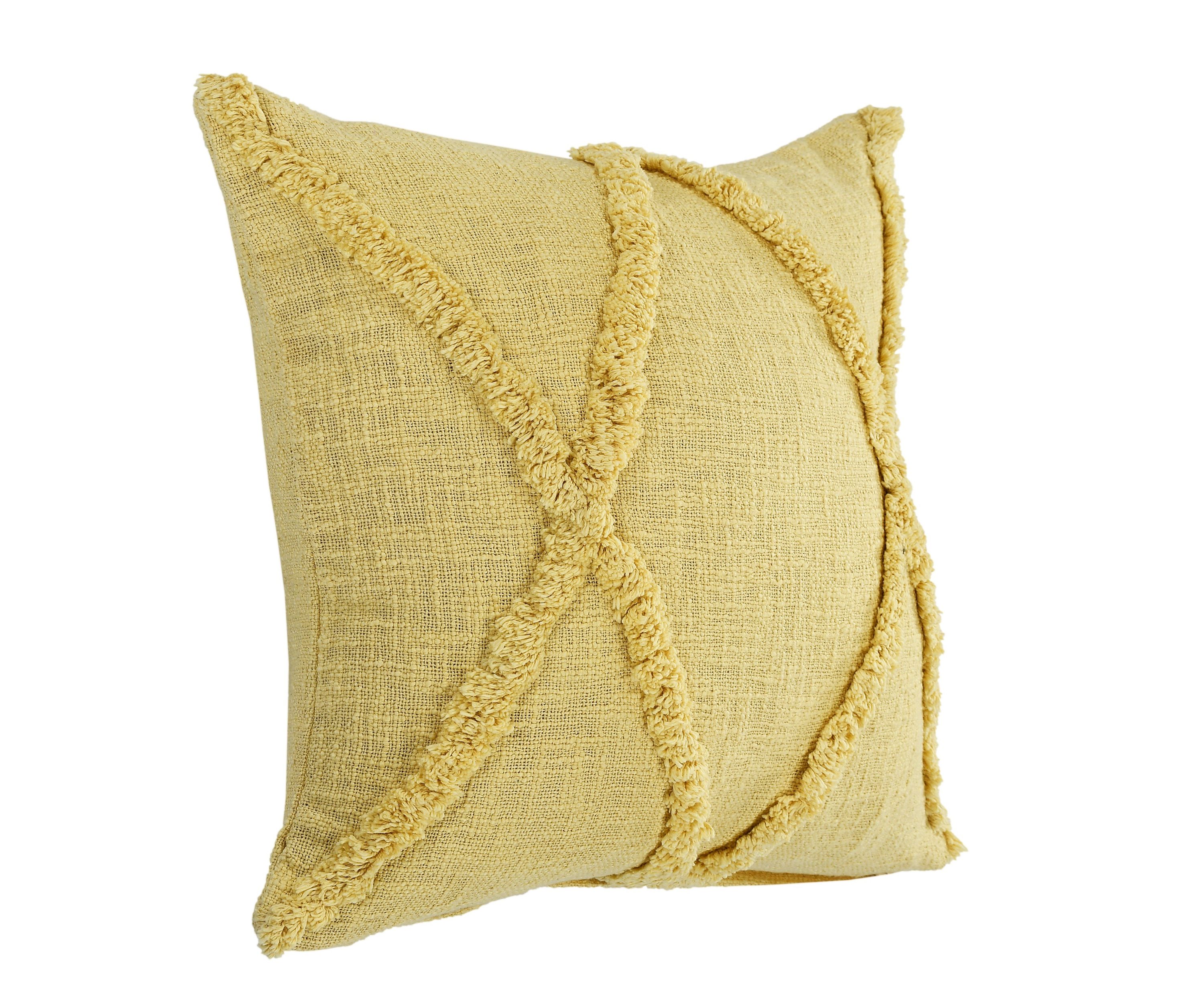 Better Homes & Gardens Woven Tufted Decorative Lumbar Pillow, 14 inch x 24 inch, Yellow, Single Pillow