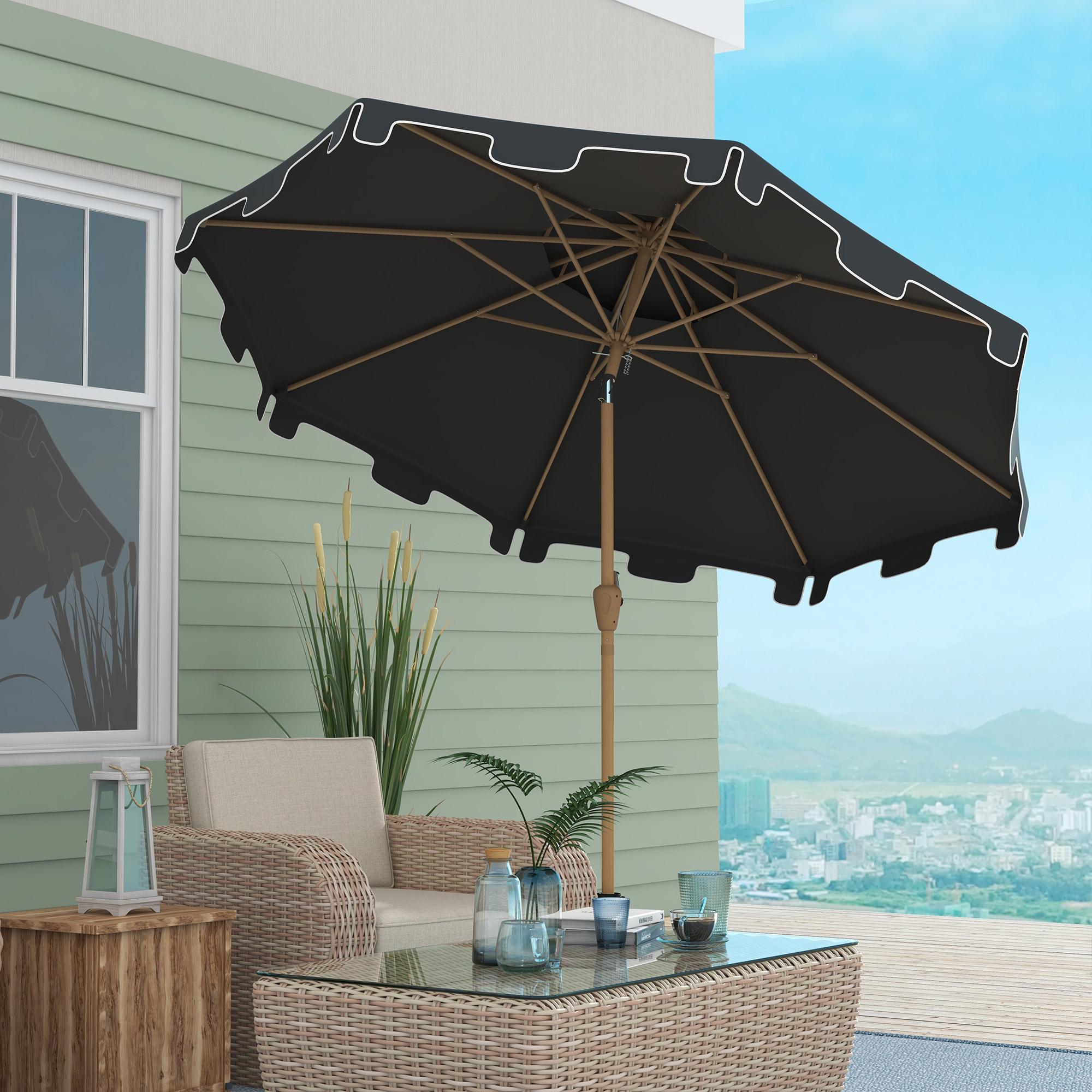 Bayfeve BFAOS-217593-OD 9-ft Steel Dark gray Push-button Tilt Market Patio Umbrella