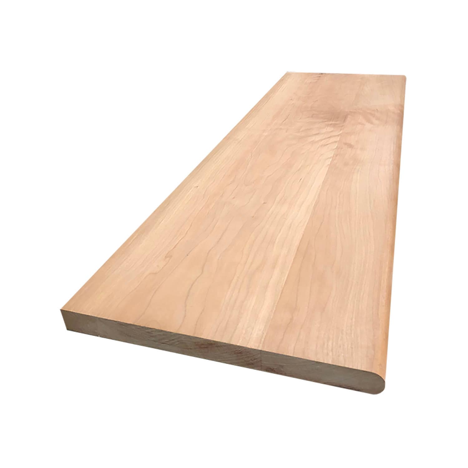 emark 01SP80143668 Solid wood stair treads 11.5-in x 36-in x 1-in Unfinished Cherry No return Bullnose Stair Tread