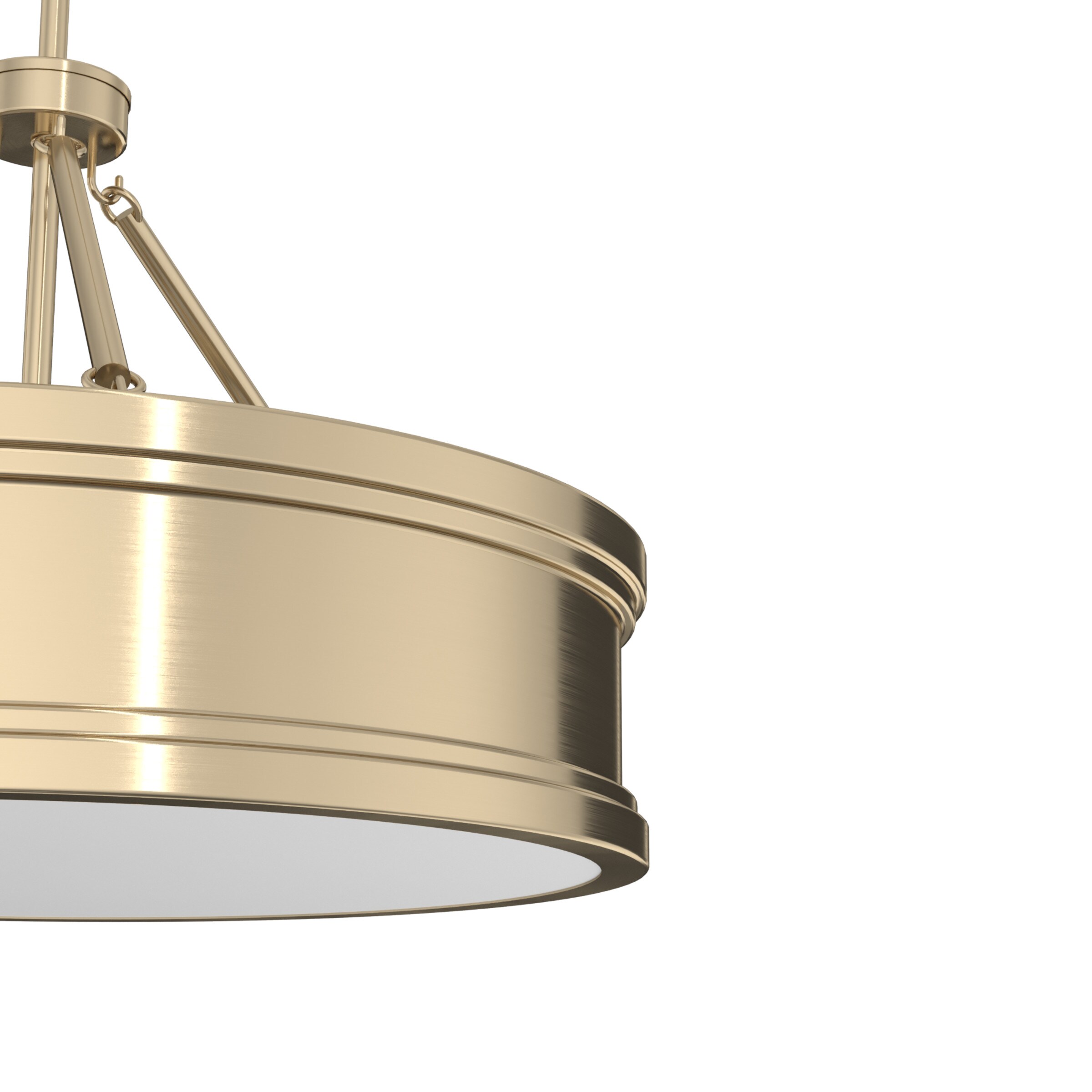 Capshaw 21" Alturas Gold Drum Pendant with Painted Cased White Glass