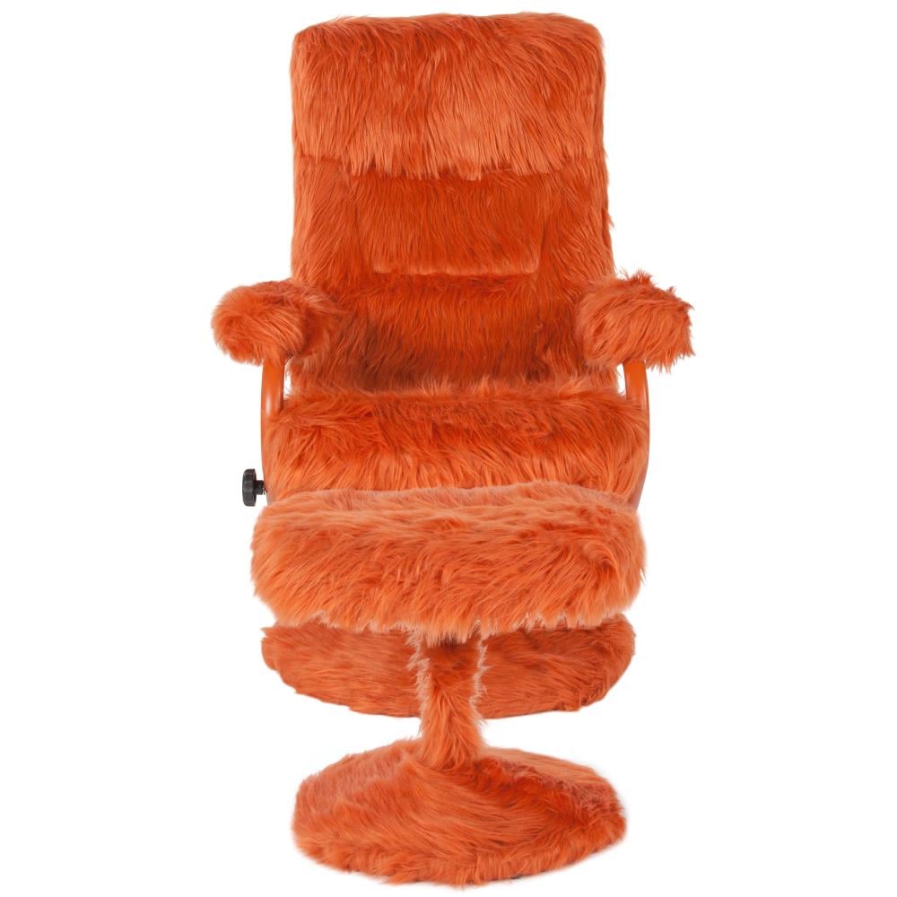 orange fur chair