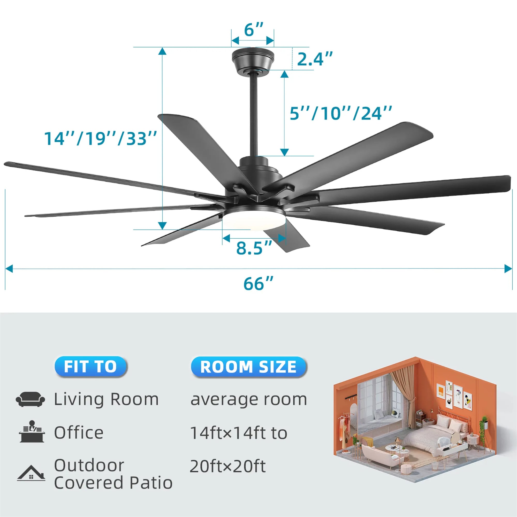 BABOOM BOM-82P1468-OR Ceiling-Fans - View #3