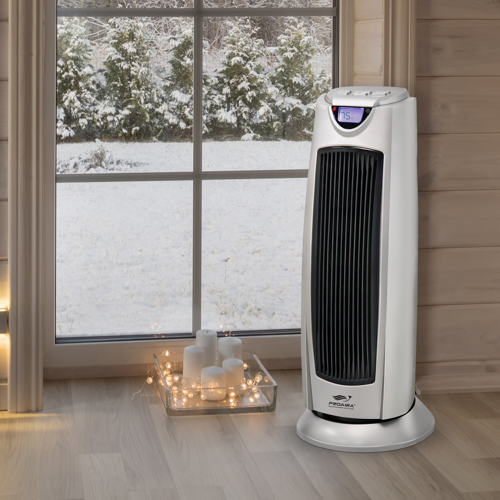 PROAIRA Up To 1500-Watt Ceramic Tower Indoor Electric Space Heater With ...