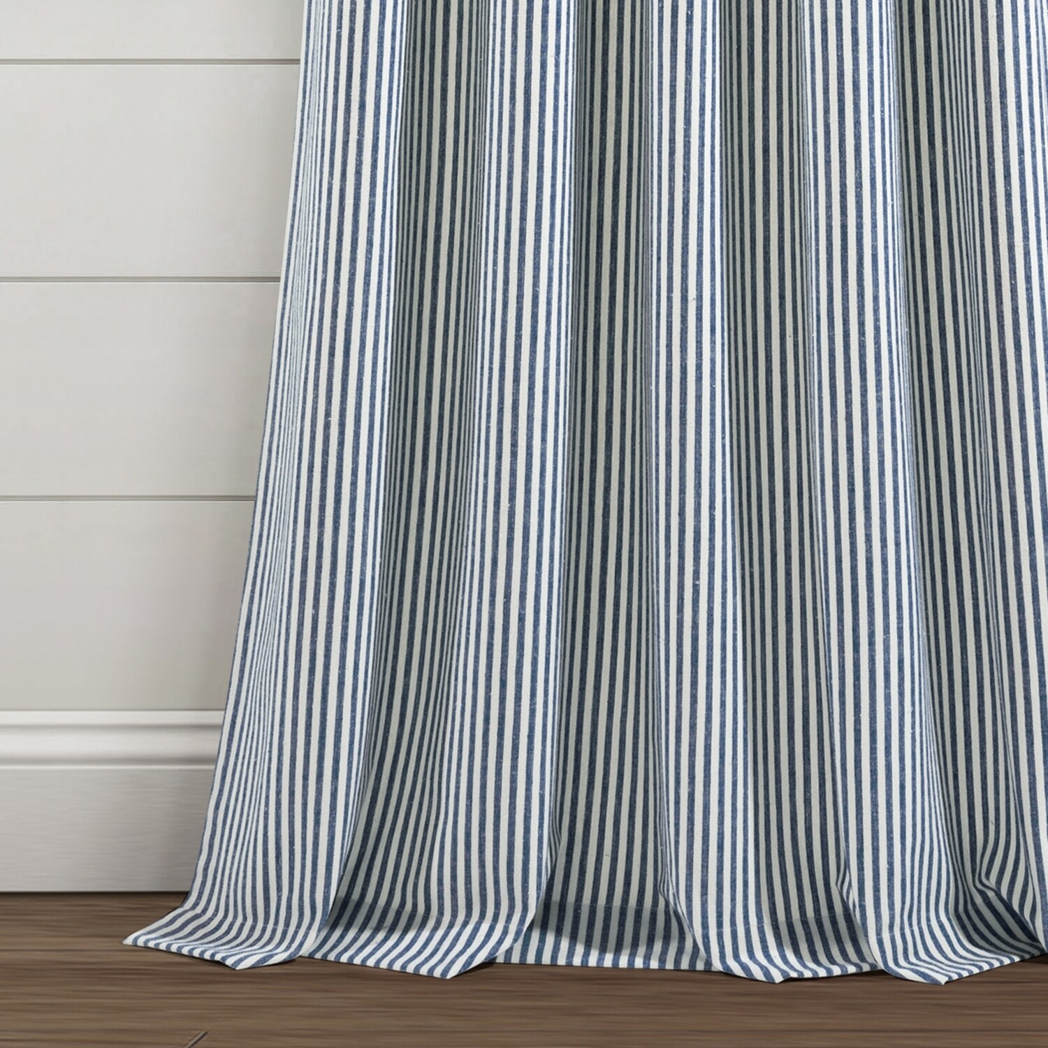 Lush Decor 95-in Navy Striped Room Darkening Back Tab/Pinch Pleat/Rod ...