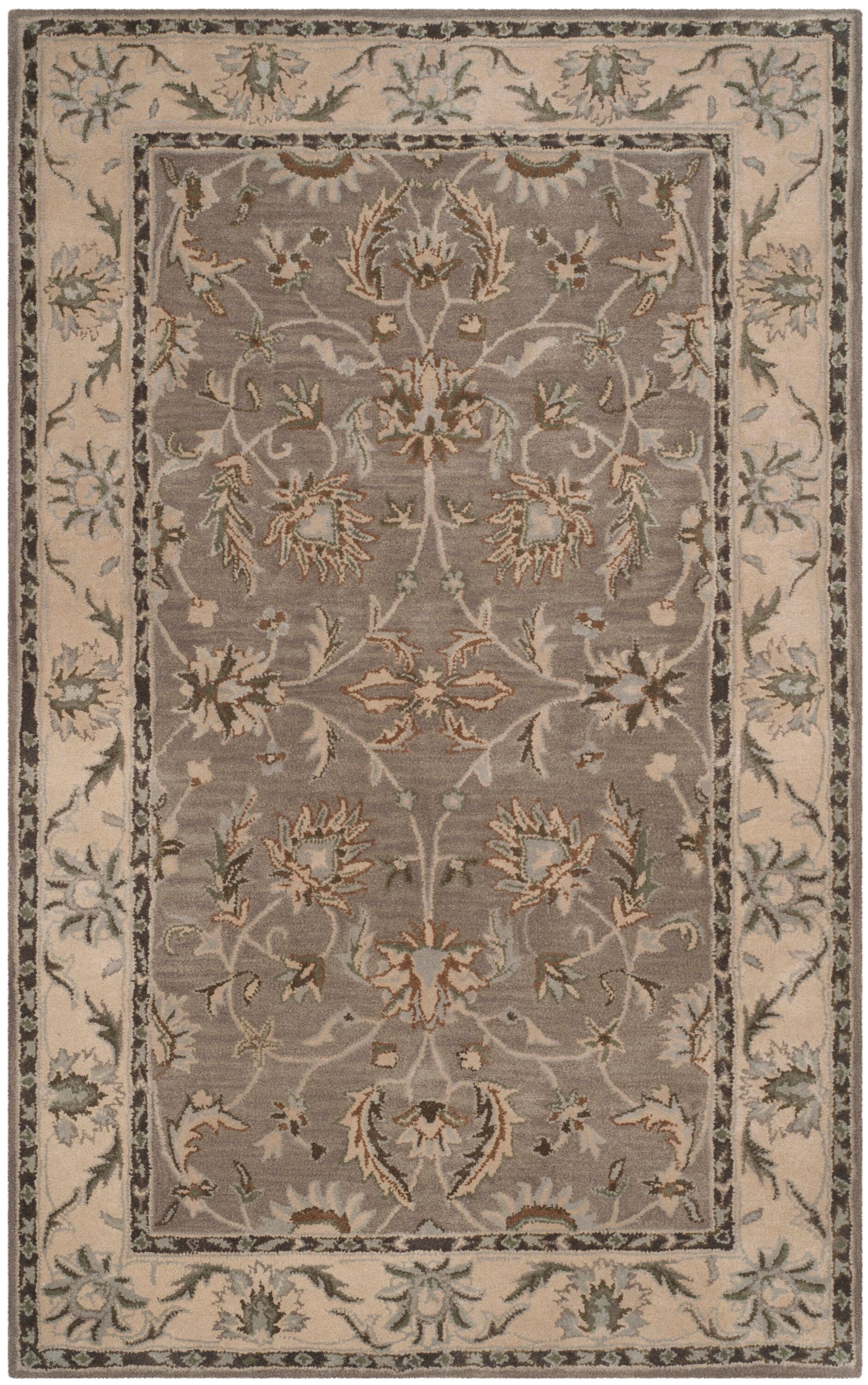 Gray and Beige Hand-Tufted Wool 4' x 6' Area Rug
