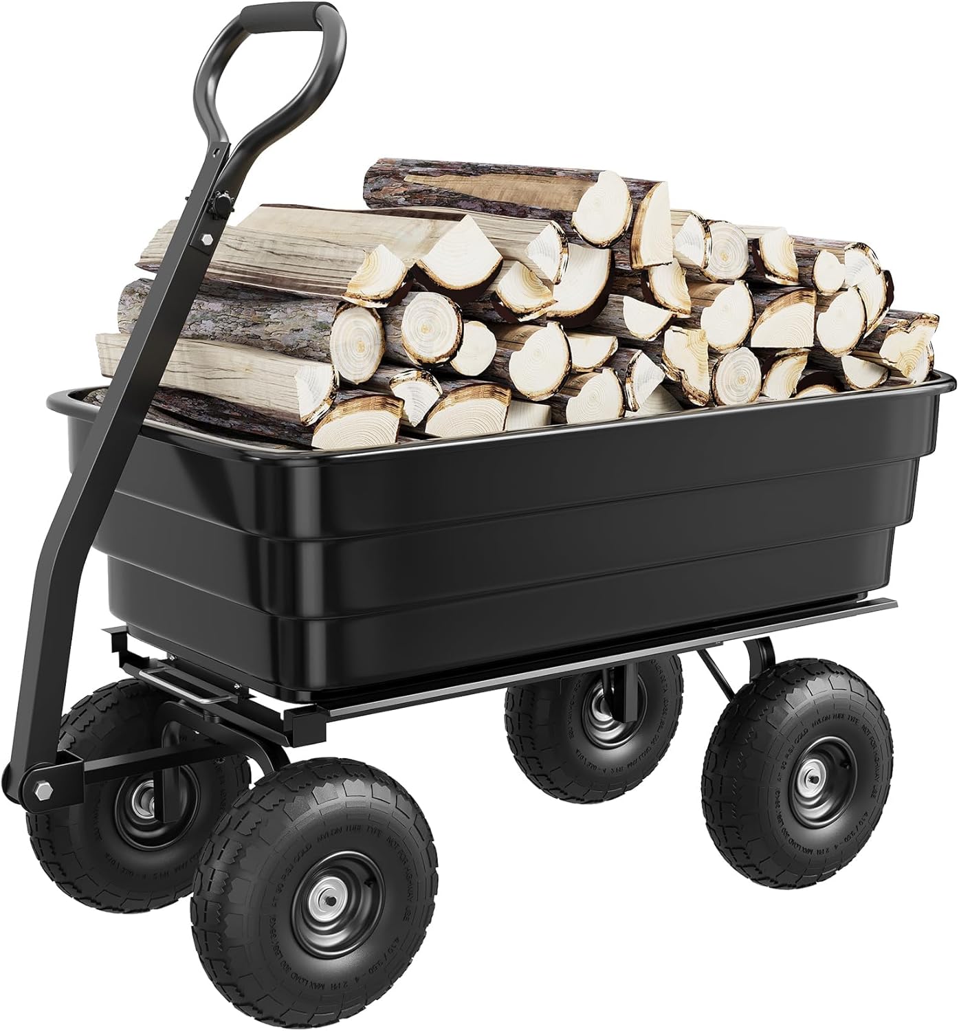 Garvee LYU01PHO-34SGXJ2P All-Terrain Garden Dump Cart 1200LB Capacity Removable Bed 180 Pivoting Handle Heavy Duty Utility Wagon for Yard Work - Thumbnail