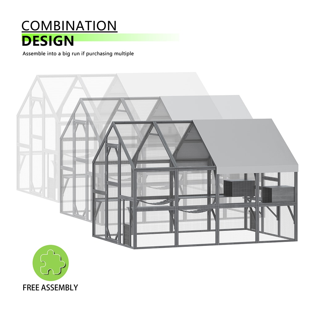 Homsee C-KF150158-05-AB Chicken-Coops-Rabbit-Hutches - View #9