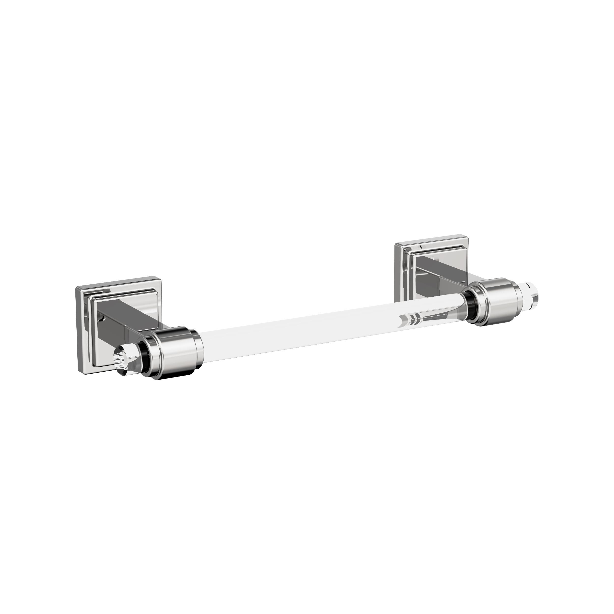 Amerock BH36065C26 Glacio 8-in Clear/Chrome Wall mount Single Towel Bar