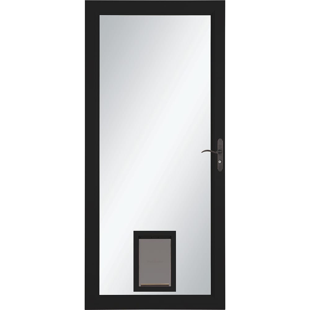 Signature Selection Pet Door 36-in x 81-in Obsidian Full-view Aluminum Storm Door with Aged Bronze Handle in Black | - LARSON 1497905257