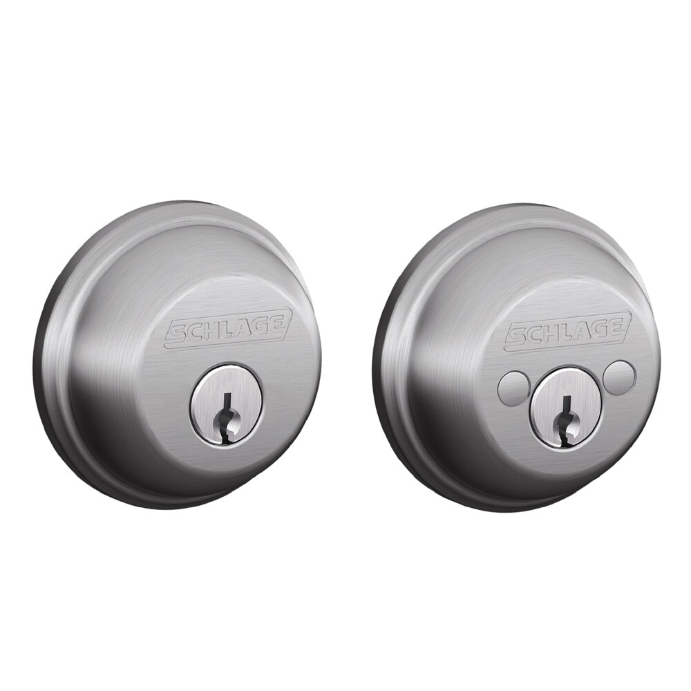 Schlage B Satin Chrome Double Cylinder Deadbolt In The Deadbolts ...