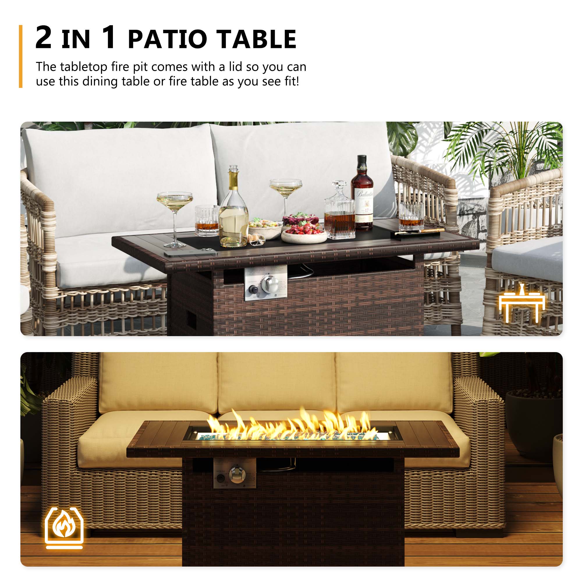AOXUN G25005BR-1 Outdoor-Gas-Firepits - View #6