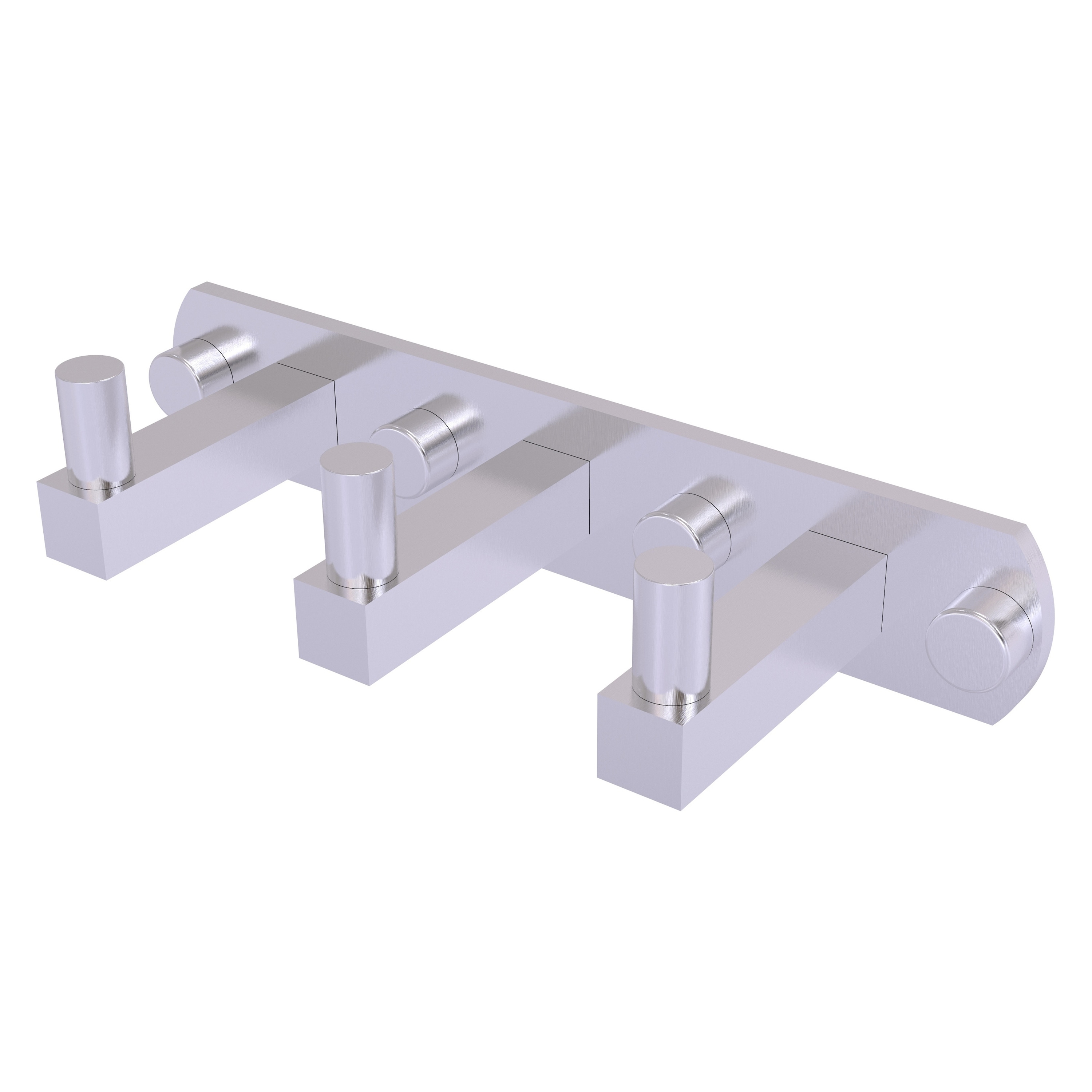 Allied Brass MT-20-3-SCH Montero Satin Chrome Triple -Hook Wall mount Towel Hook