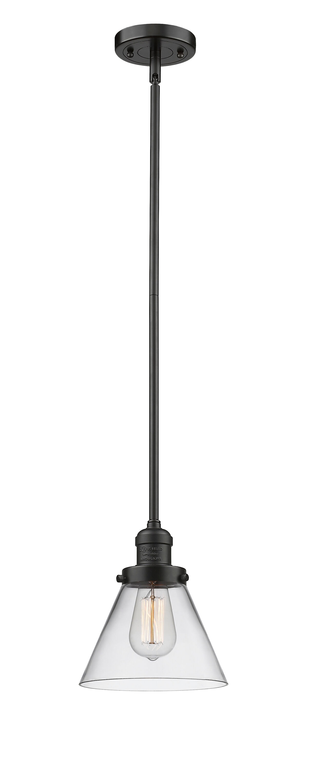 Innovations Lighting 201S-OB-G42 Cone Oil Rubbed Bronze Industrial Clear glass Cone Medium Hanging Pendant light