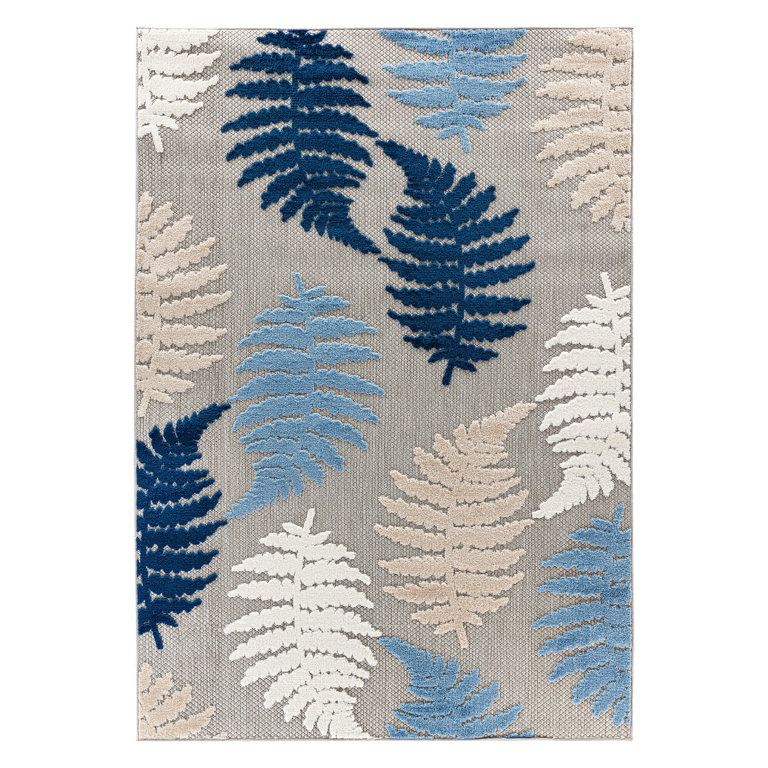 World Rug Gallery 5551BLUE8X10 8 x 10 (ft) Loomed Polypropylene Blue Rectangular Indoor/Outdoor Floral/Botanical Area rug