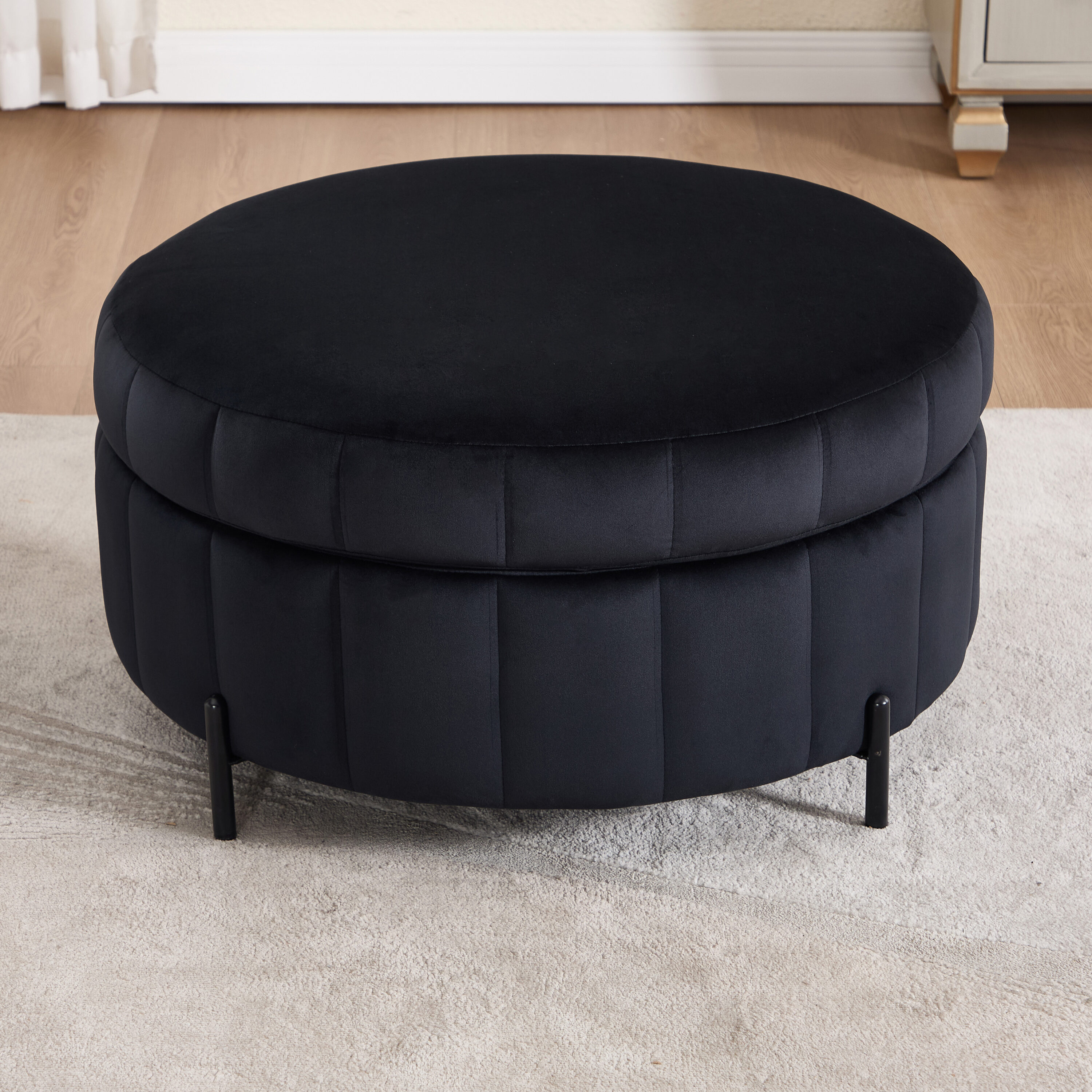Hrinhom HC-S4118-BLACK Indoor-Ottomans - View #2