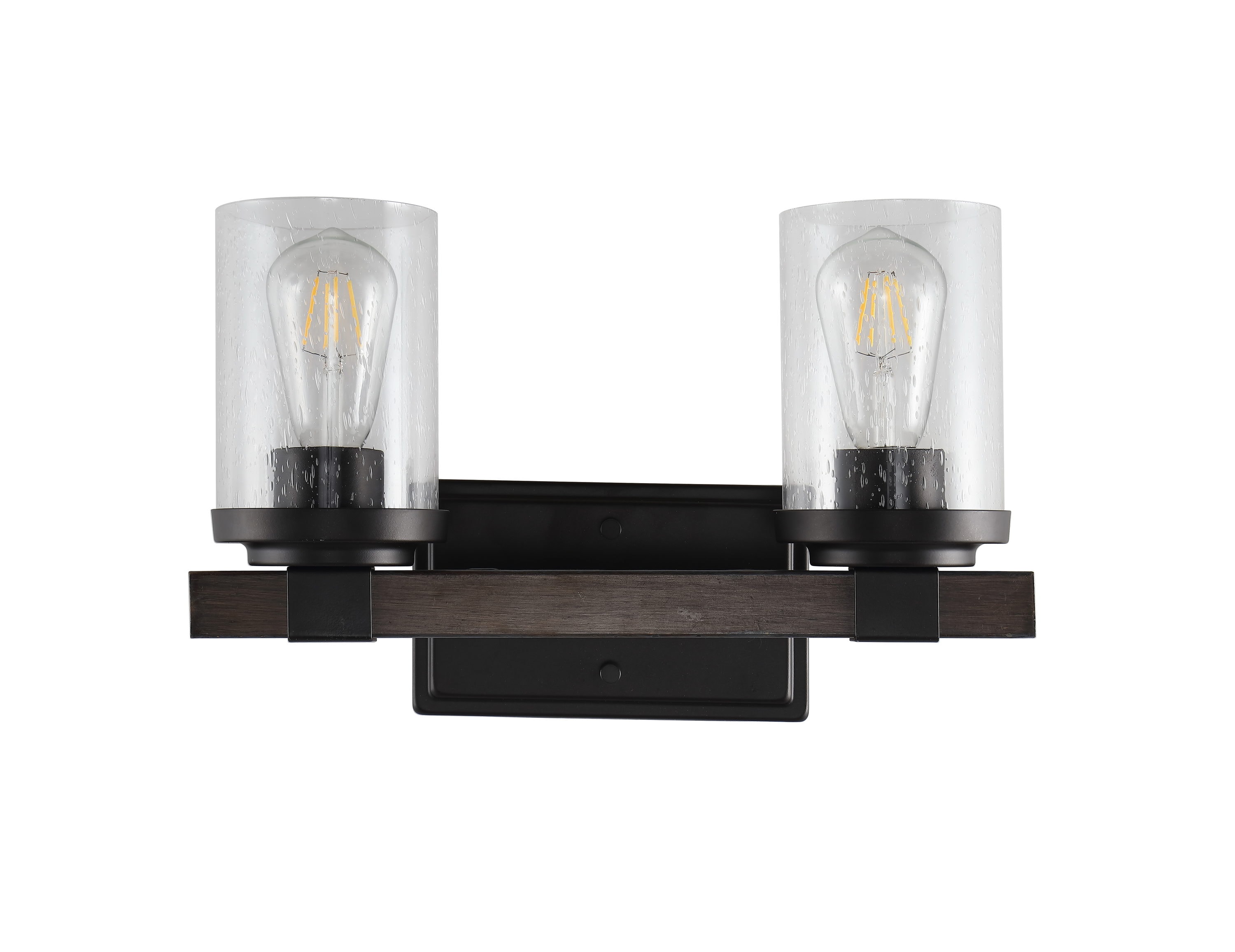 Bungalow 15" Oil-Rubbed Bronze Glass Vanity Light