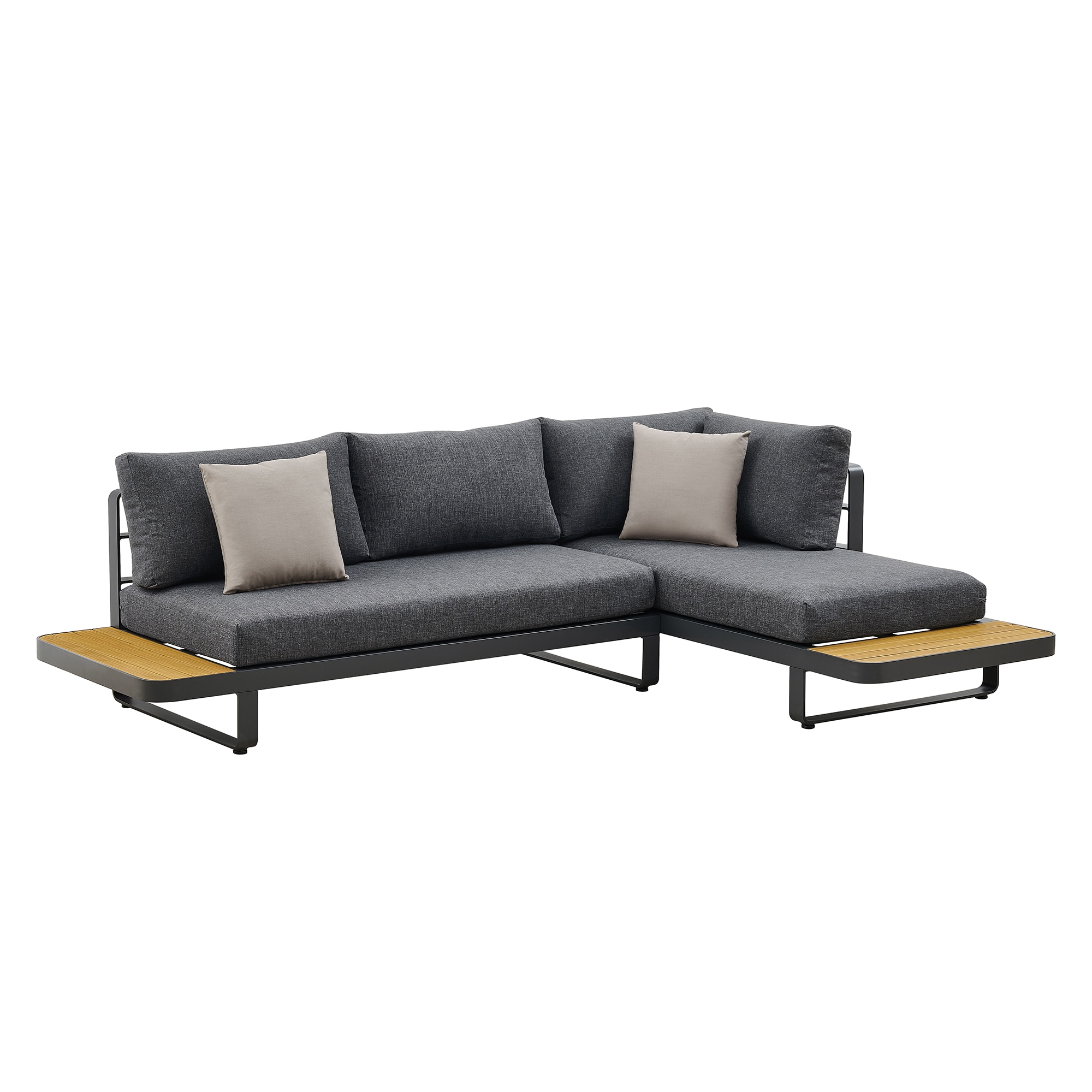 uitdrukking Sanders Gedwongen OVE Decors Caribbean Outdoor Sectional with Gray Cushion(S) and Aluminum  Frame in the Patio Sectionals & Sofas department at Lowes.com