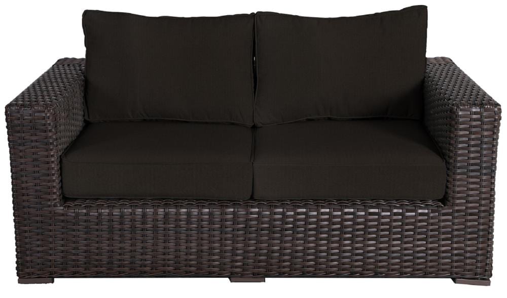 wicker loveseat black