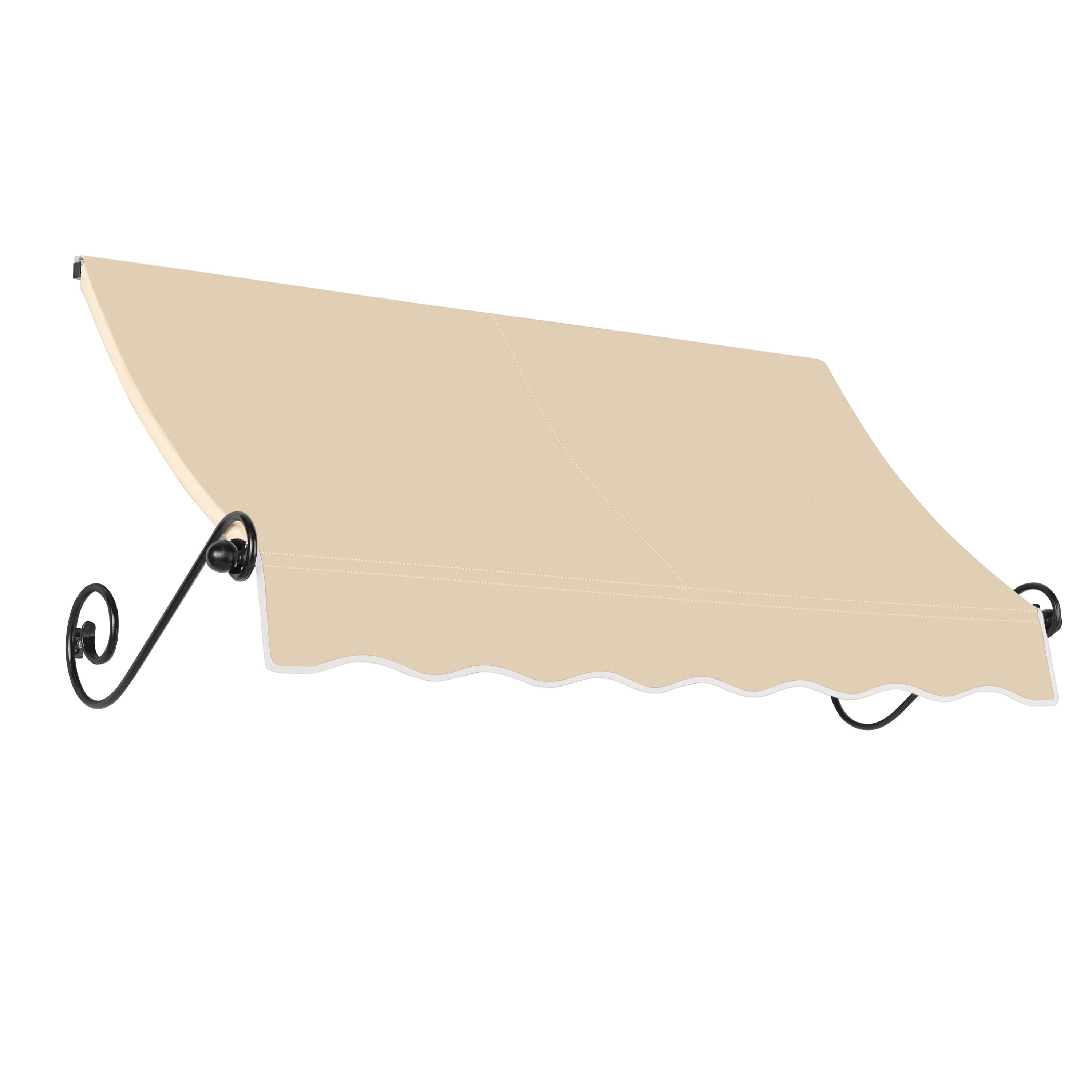 Awntech ECH23-L-5T Charleston 64.5-in Wide x 36-in Projection x 24-in Height Fabric Tan Solid Fixed Window/Door Awning
